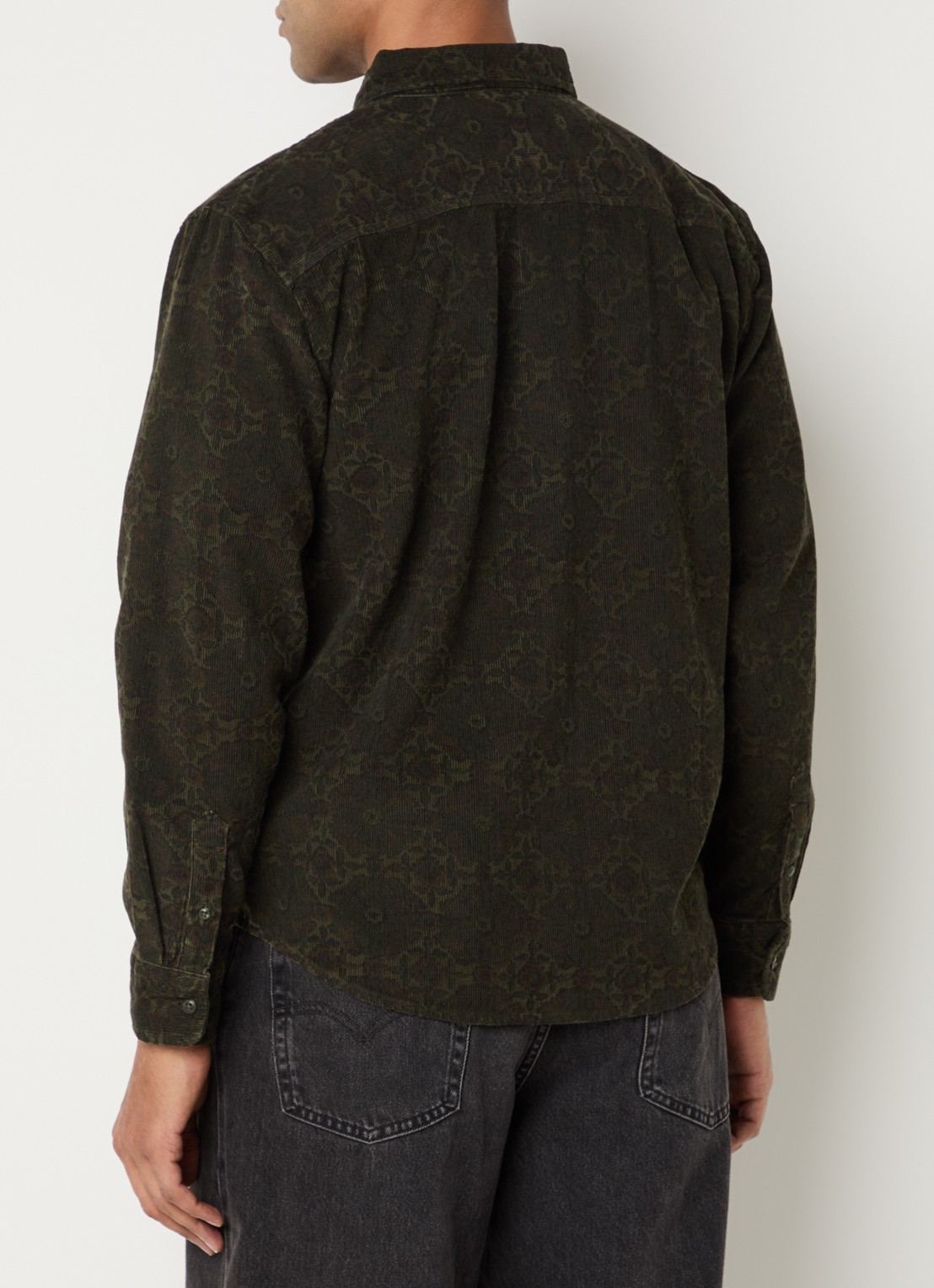 Levi's Regular fit overhemd van corduroy met print - achterkant bronsgroen