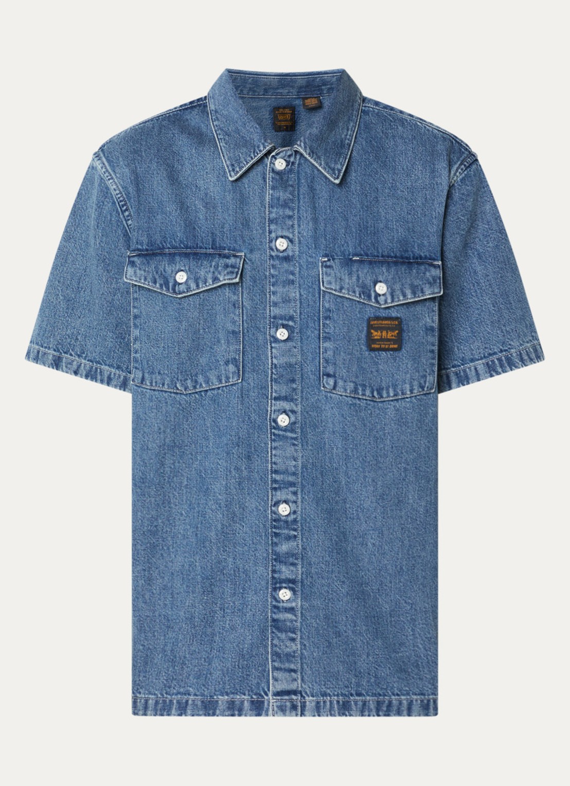 Levi's Regular fit overhemd van denim - voorkant 3 indigo
