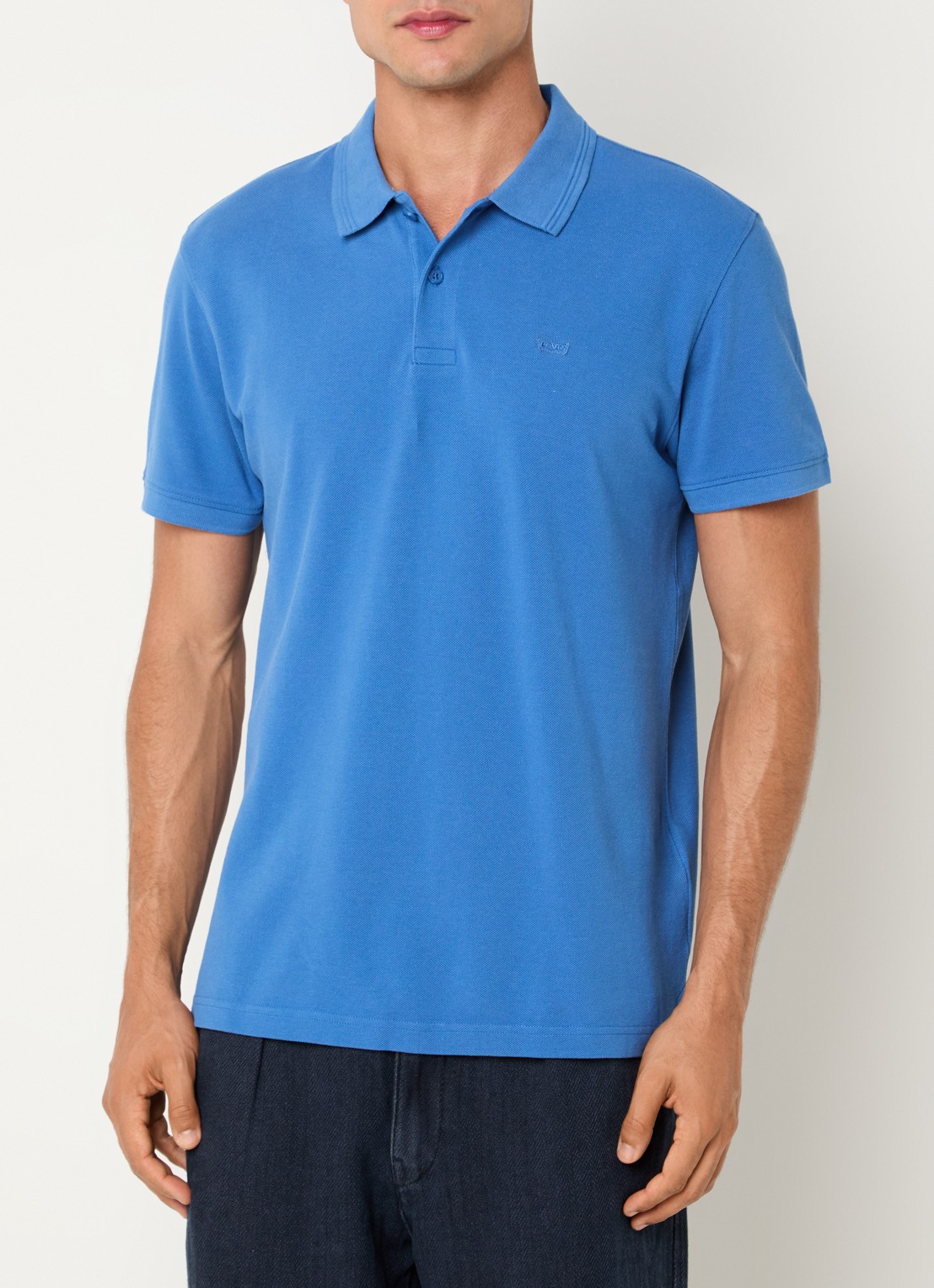 Levi's Regular fit polo met logo - detail blauw