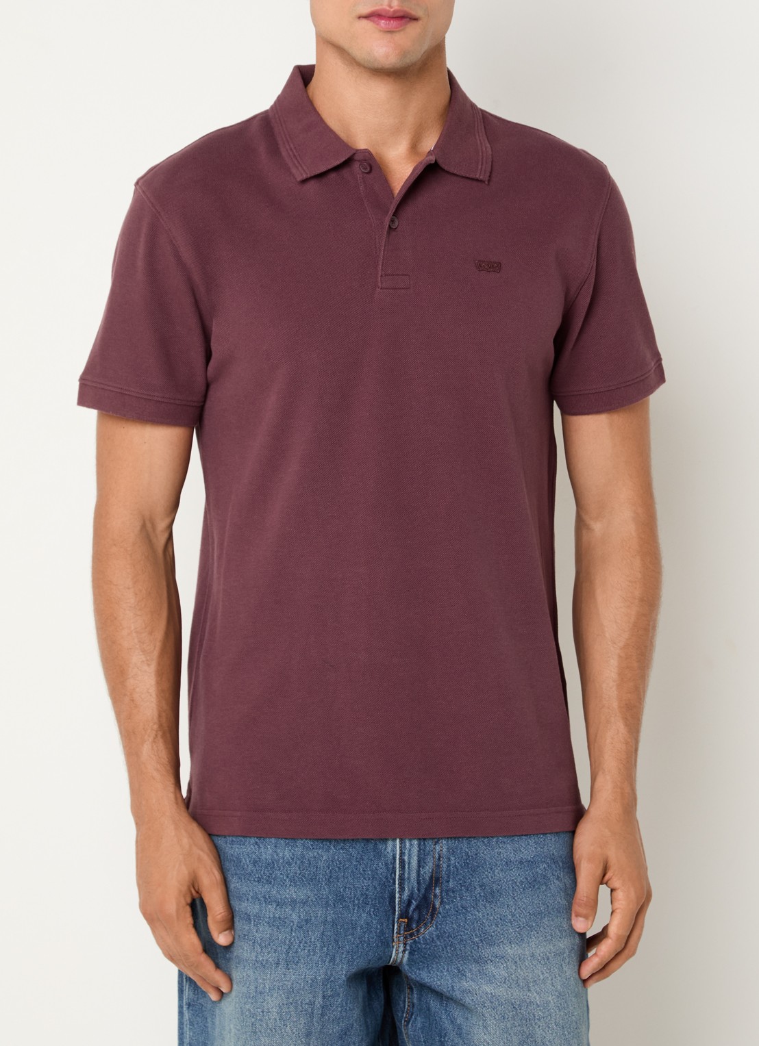 Levi's Regular fit polo met logo - detail 4 aubergine