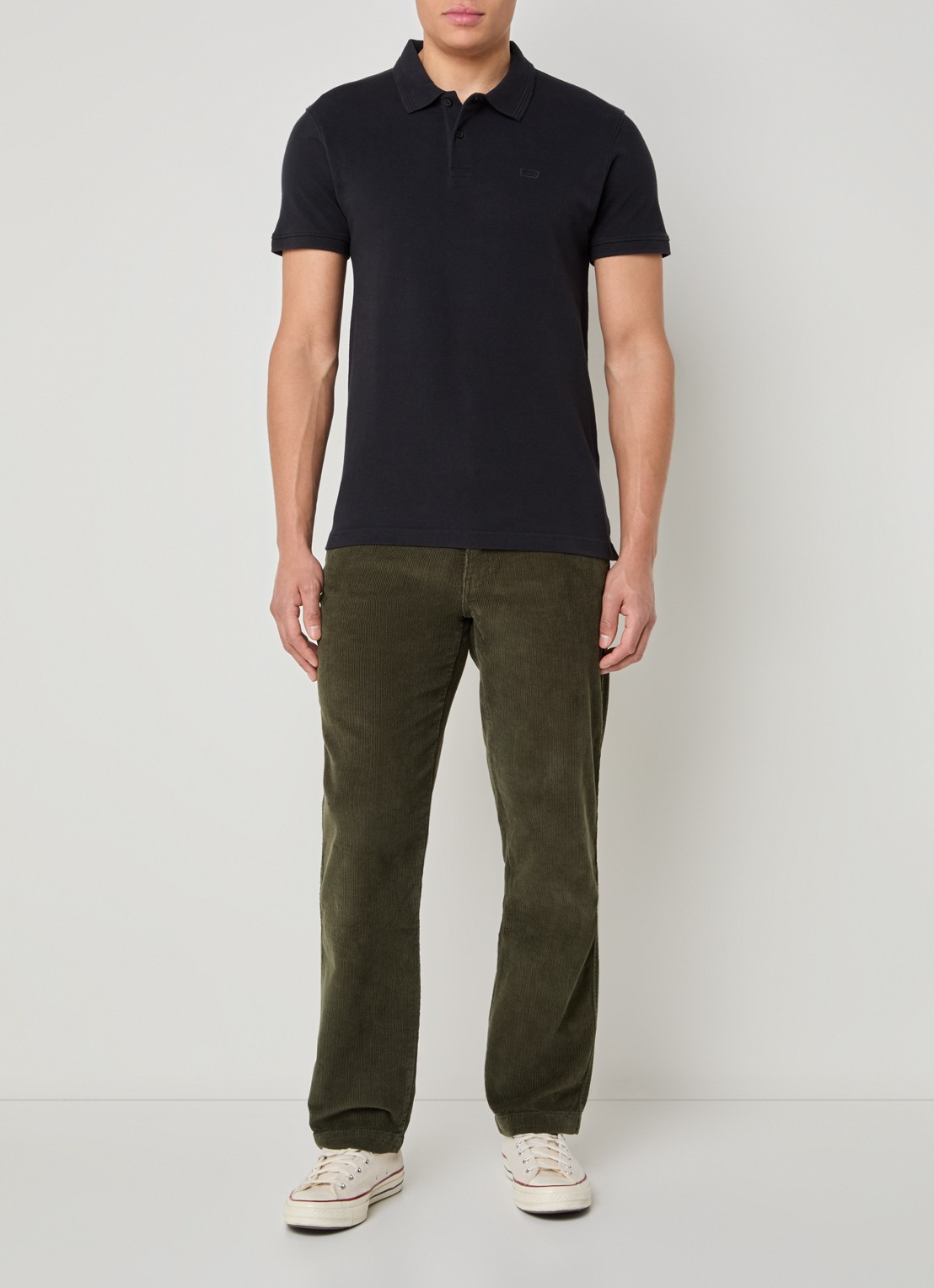 Levi's Regular fit polo met logoborduring - voorkant 2 zwart