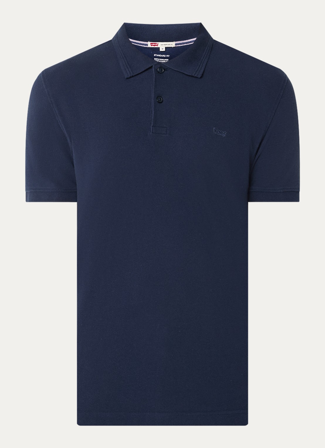 Levi's Regular fit polo met logoborduring - voorkant 3 donkerblauw