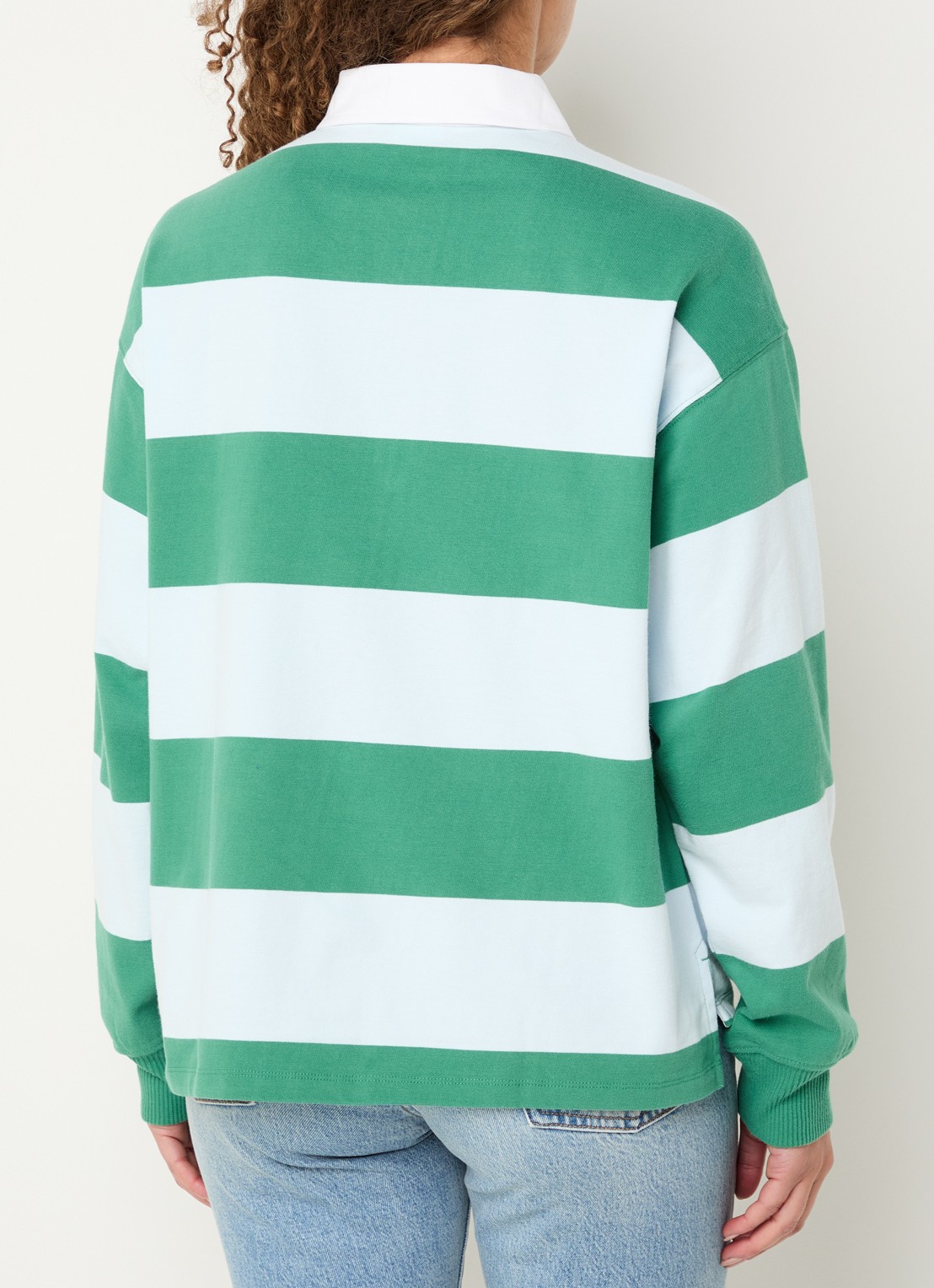 Levi's Regular fit polo met streepprint - achterkant groen