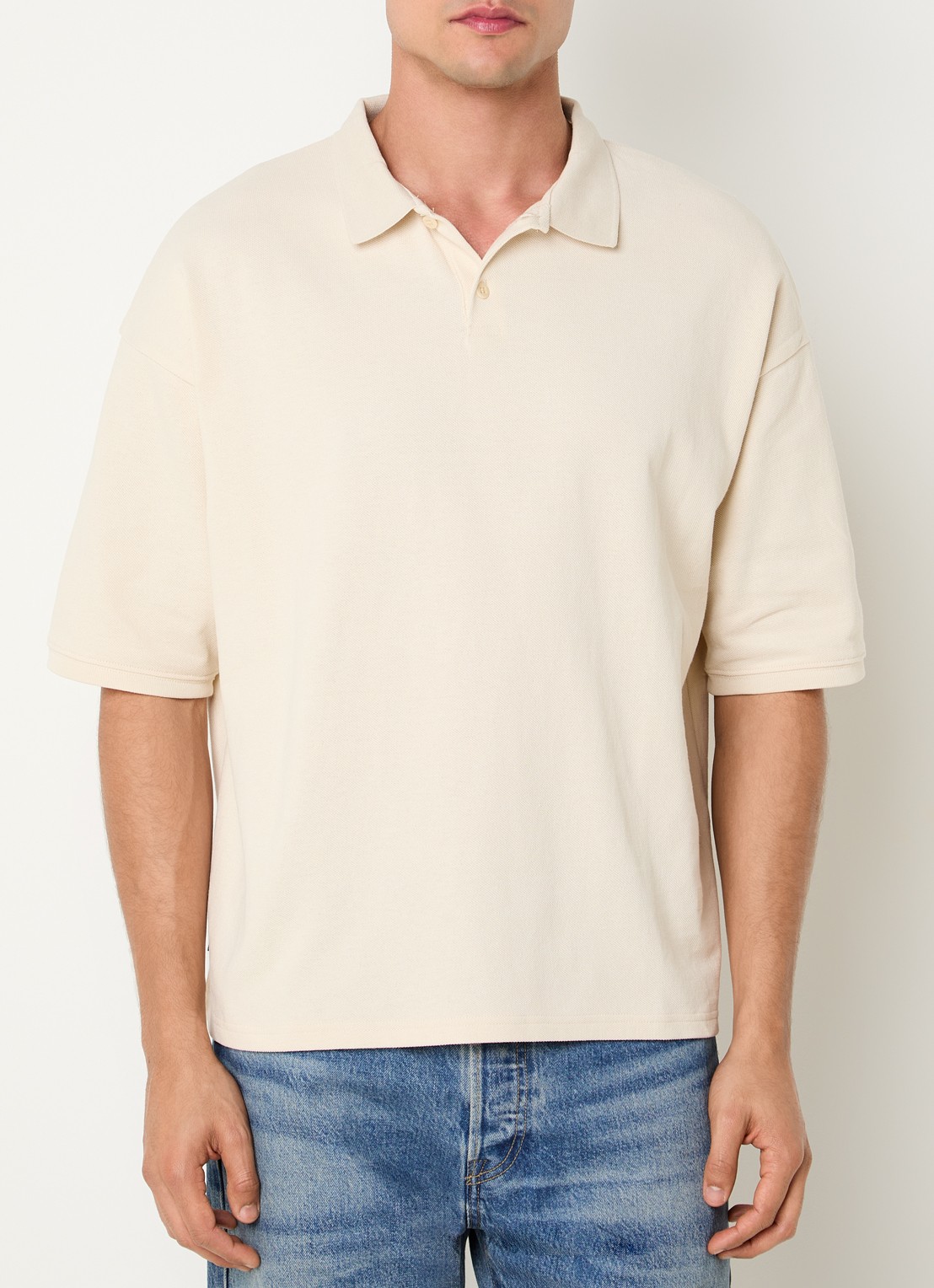 Levi's Regular fit polo met stretch - detail creme