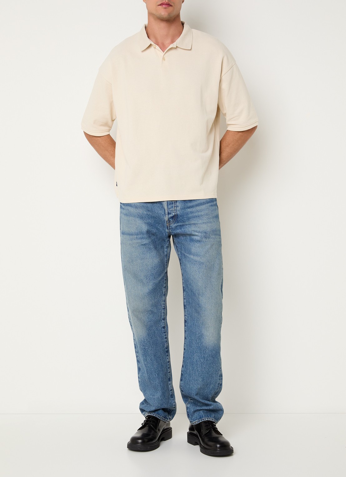 Levi's Regular fit polo met stretch - voorkant 4 creme