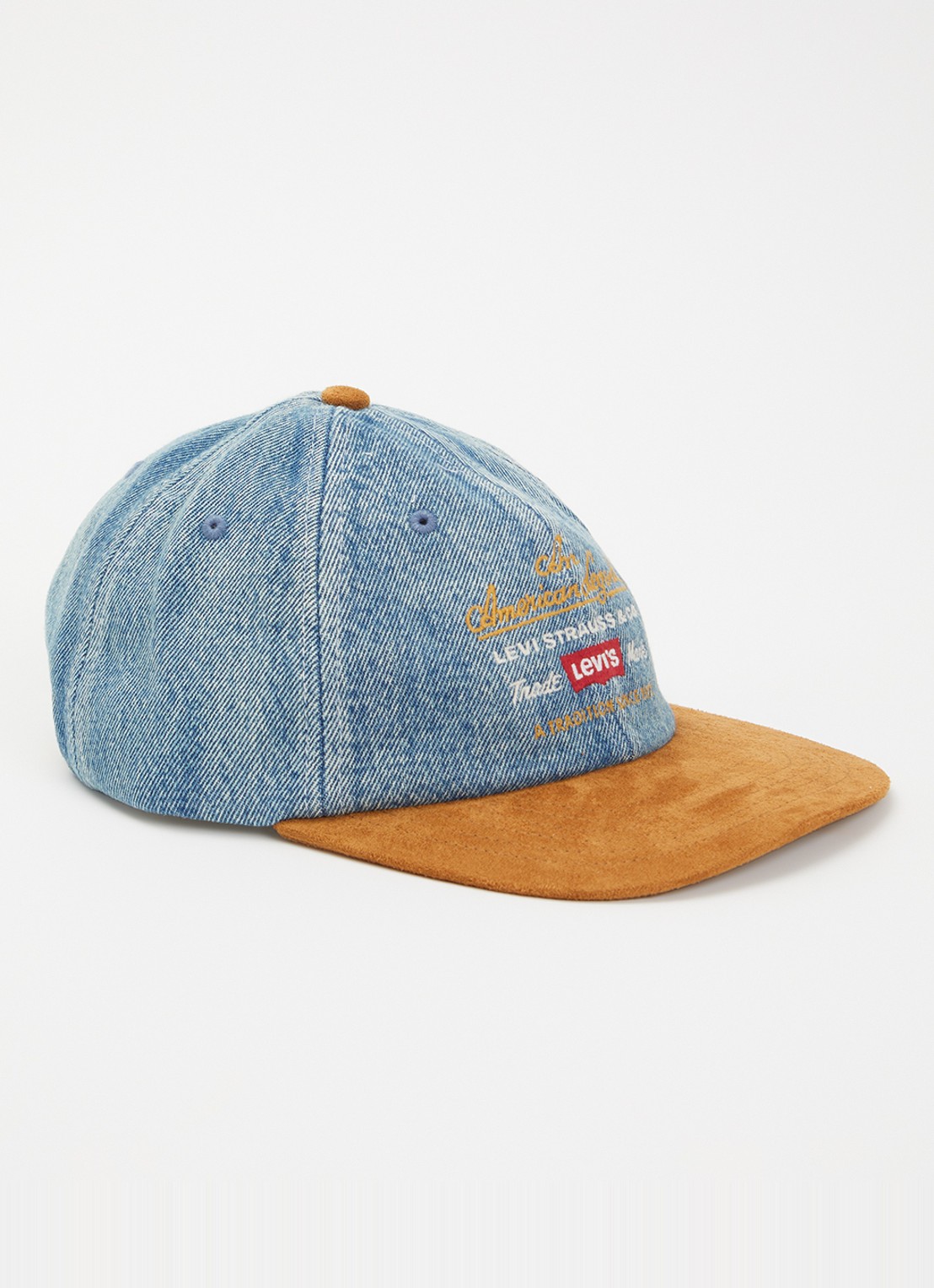 Levi's Relaxed Dad pet van denim met logoborduring - voorkant 2 donkerblauw