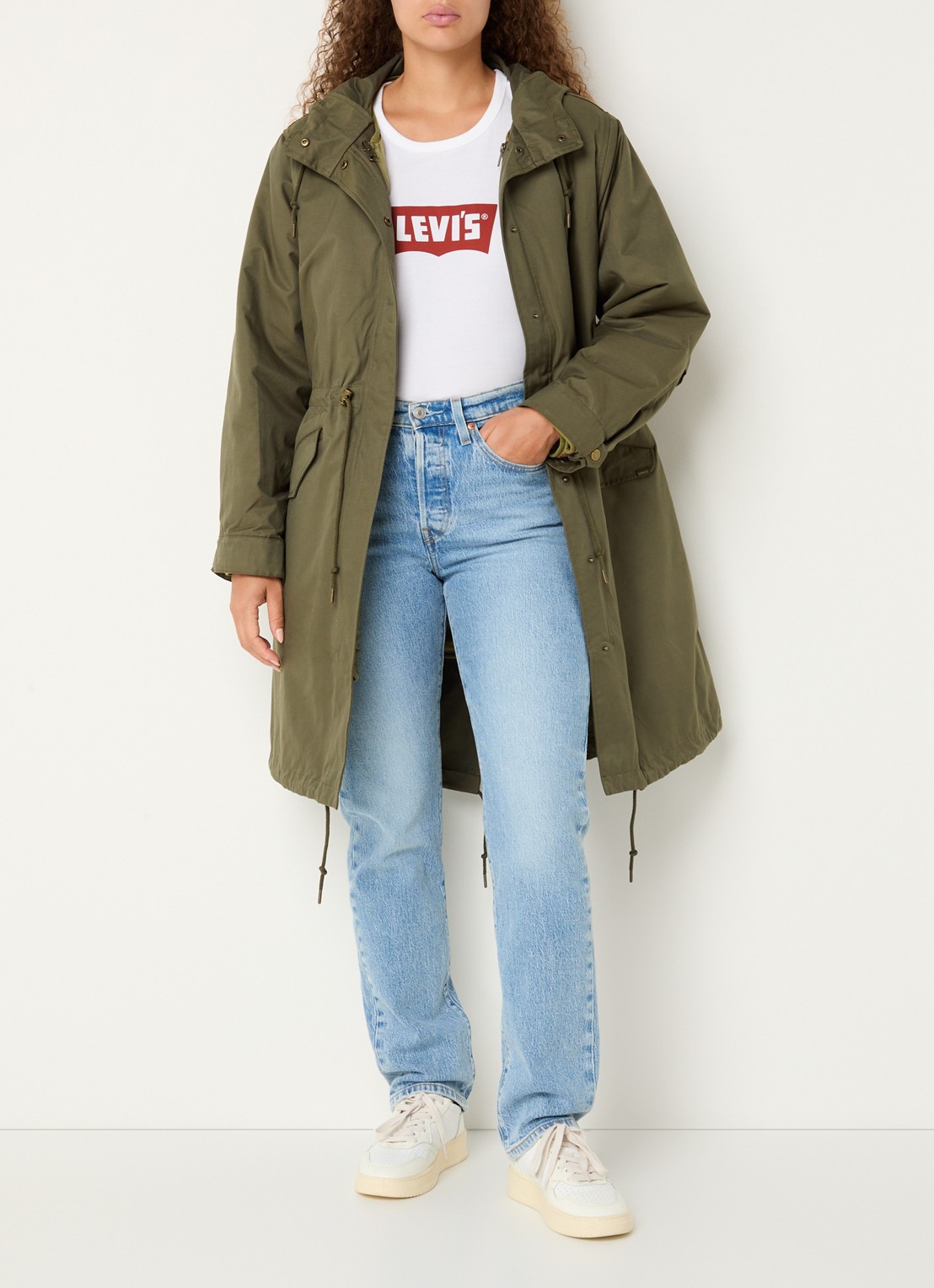 Levi's Reversible gewatteerde parka - voorkant 5 olijfgroen