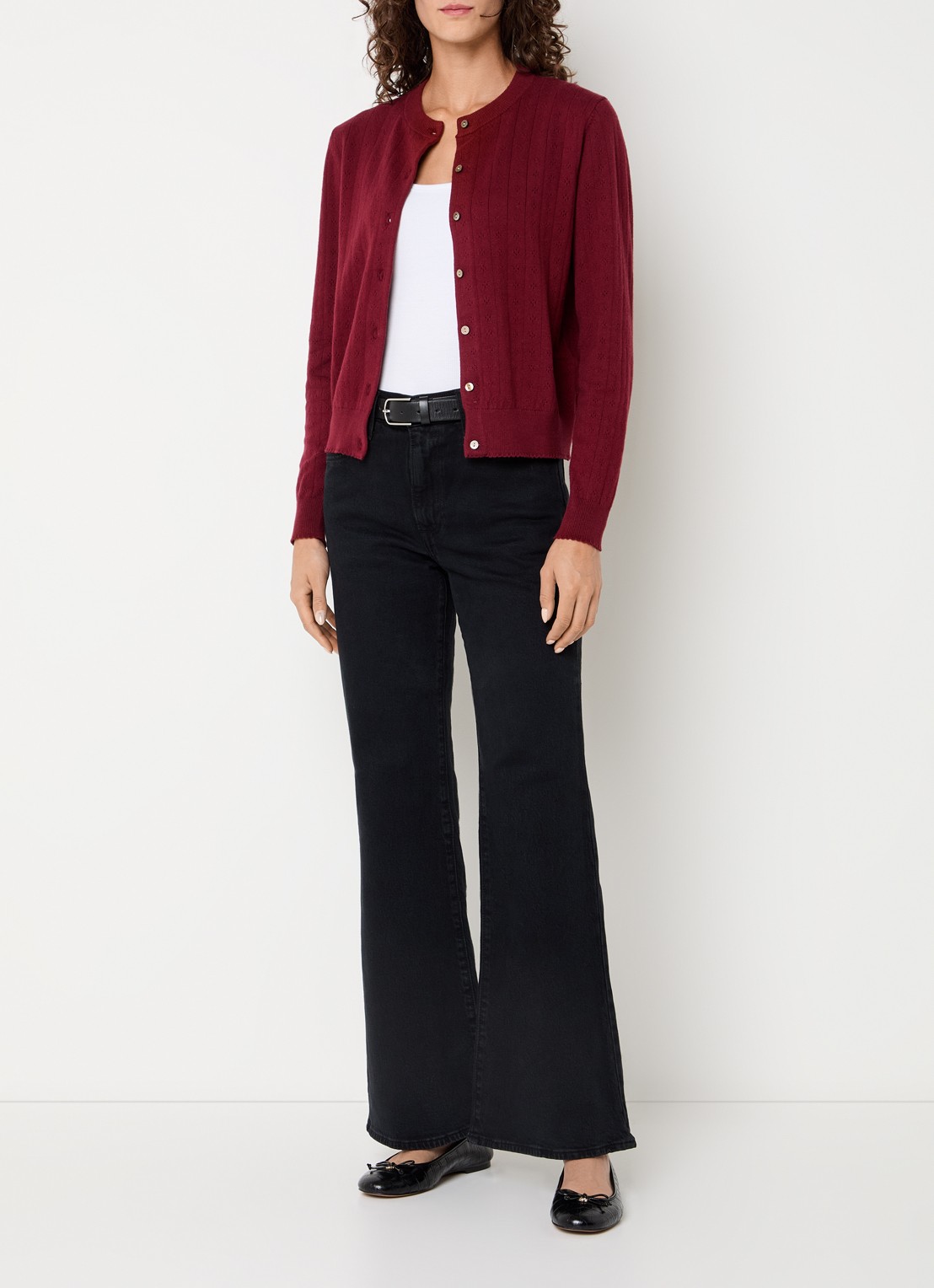 Levi's Ribcage high waist flared jeans met gekleurde wassing - voorkant 2 zwart