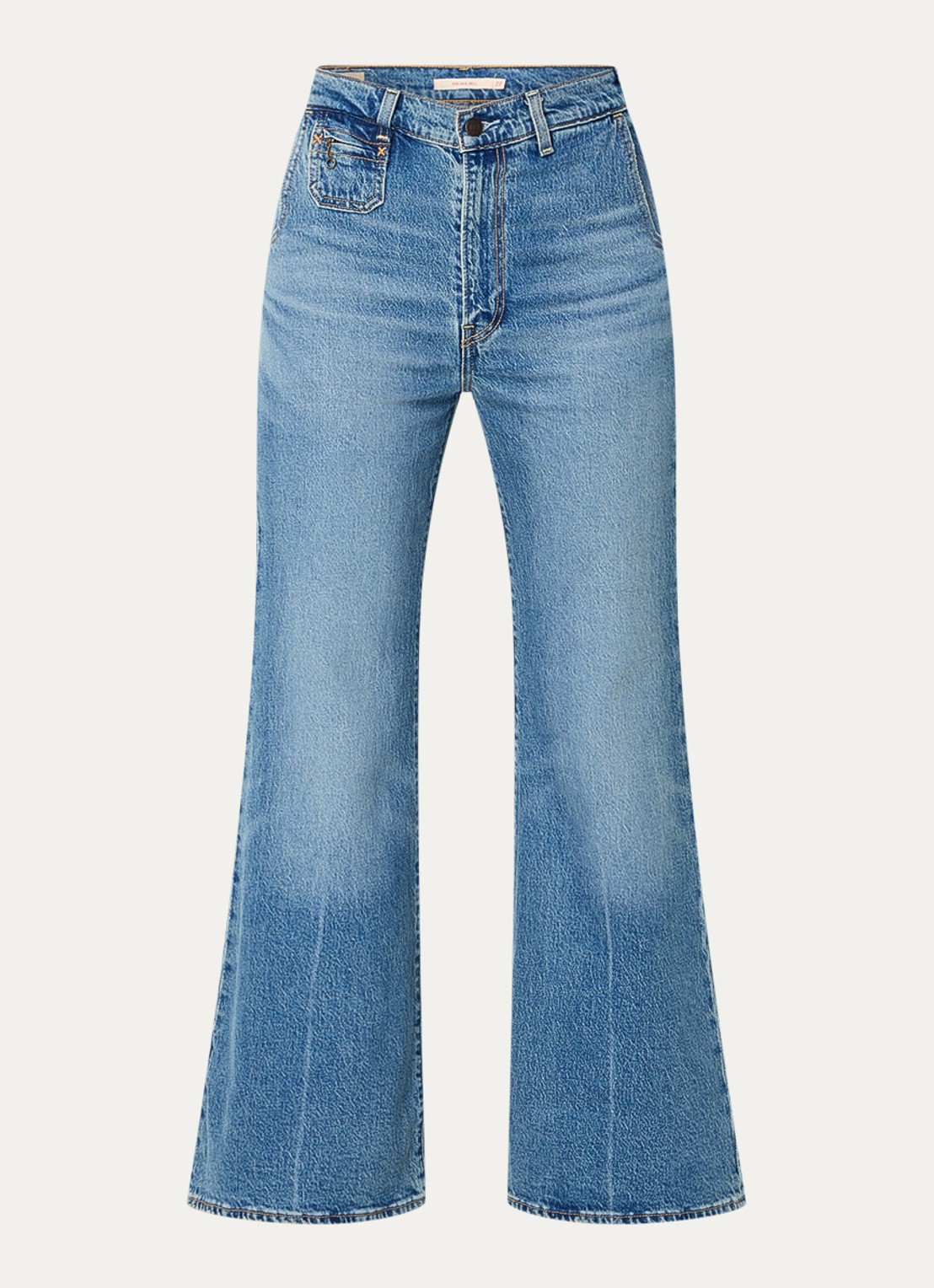 Levi's Ribcage high waist flared jeans met lichte wassing - voorkant 4 indigo