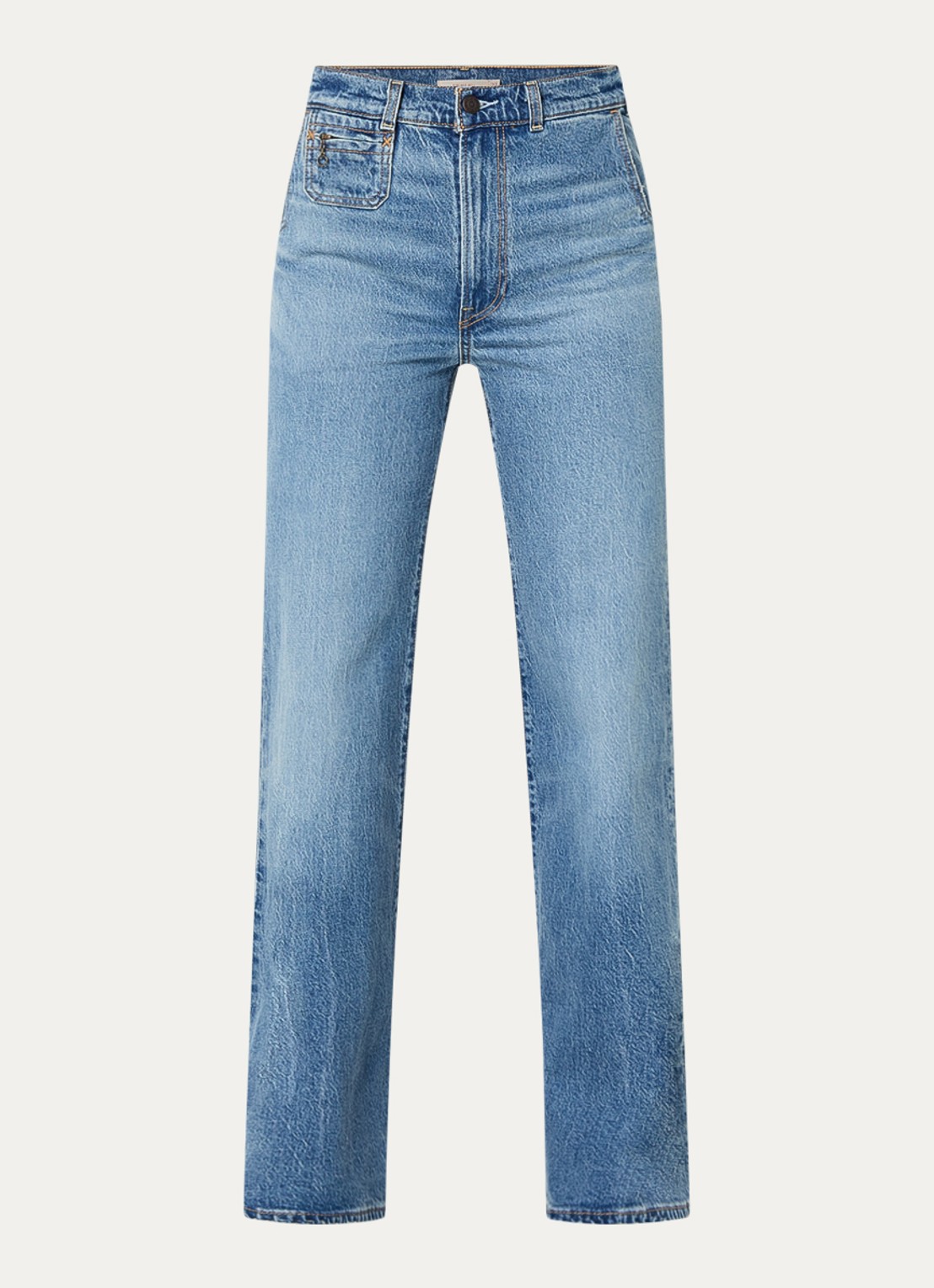 Levi's Ribcage high waist flared jeans met lichte wassing - voorkant 6 indigo