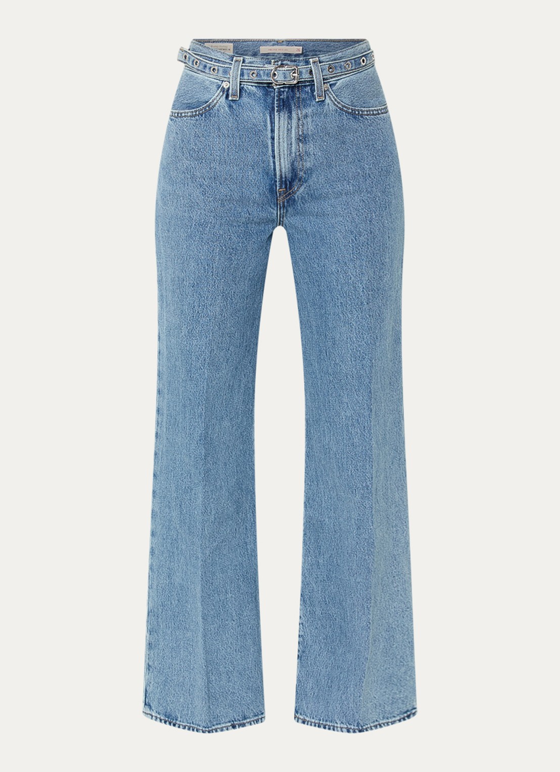 Levi's Ribcage high waist wide jeans met medium wassing - voorkant indigo