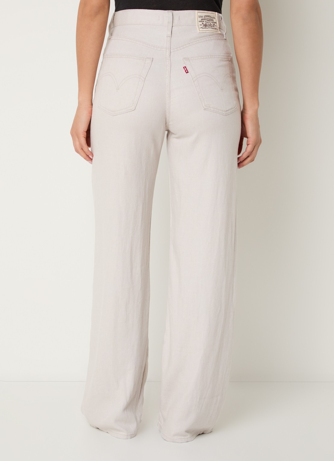 Levi's Ribcage high waist wide leg jeans in linnenblend - achterkant lichtgrijs