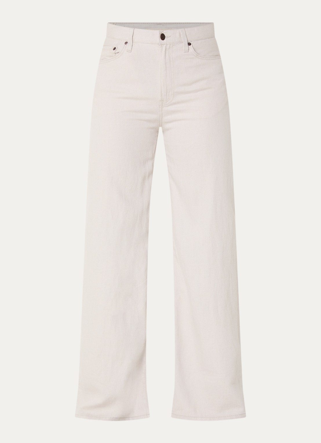 Levi's Ribcage high waist wide leg jeans in linnenblend - voorkant 2 lichtgrijs