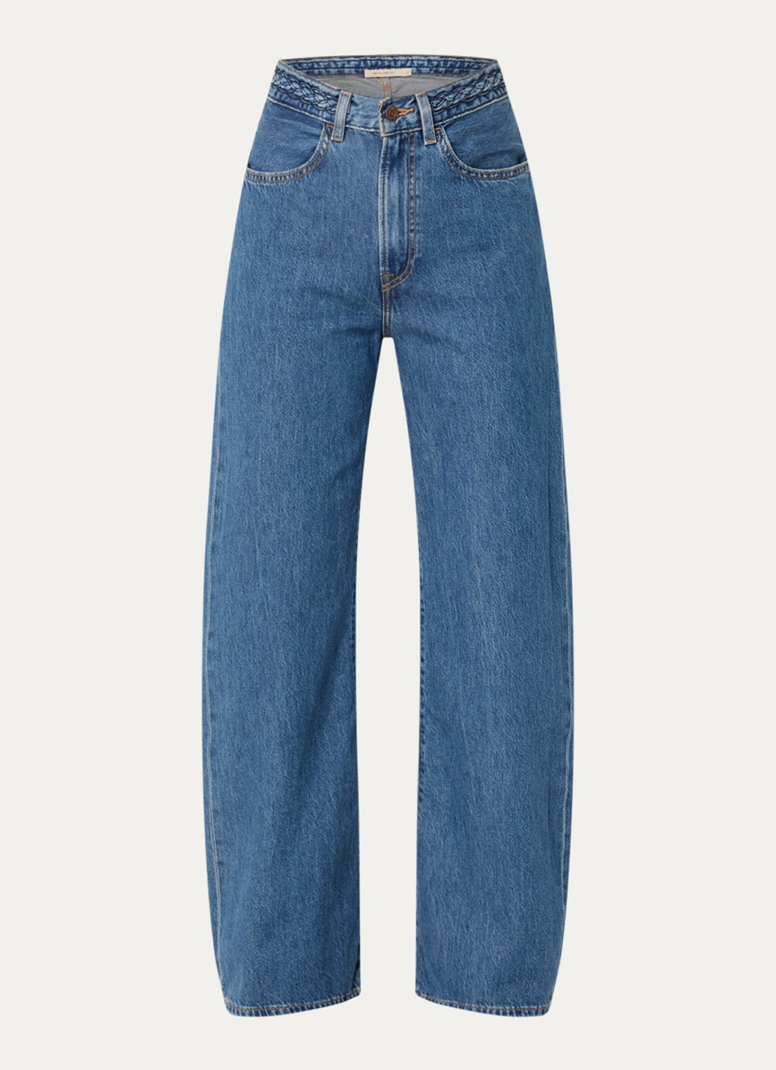 Levi's Ribcage high waist wide leg jeans met medium wassing - voorkant 3 indigo