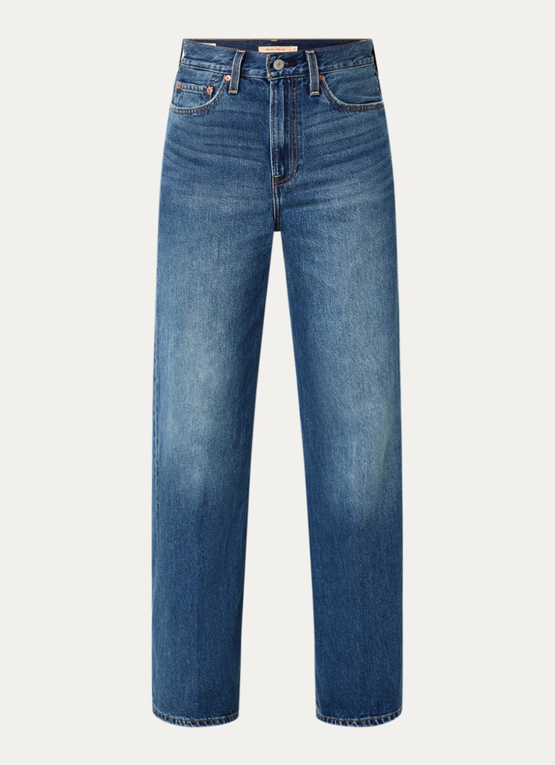 Levi's Ribcage high waist wide leg jeans met steekzakken - voorkant indigo