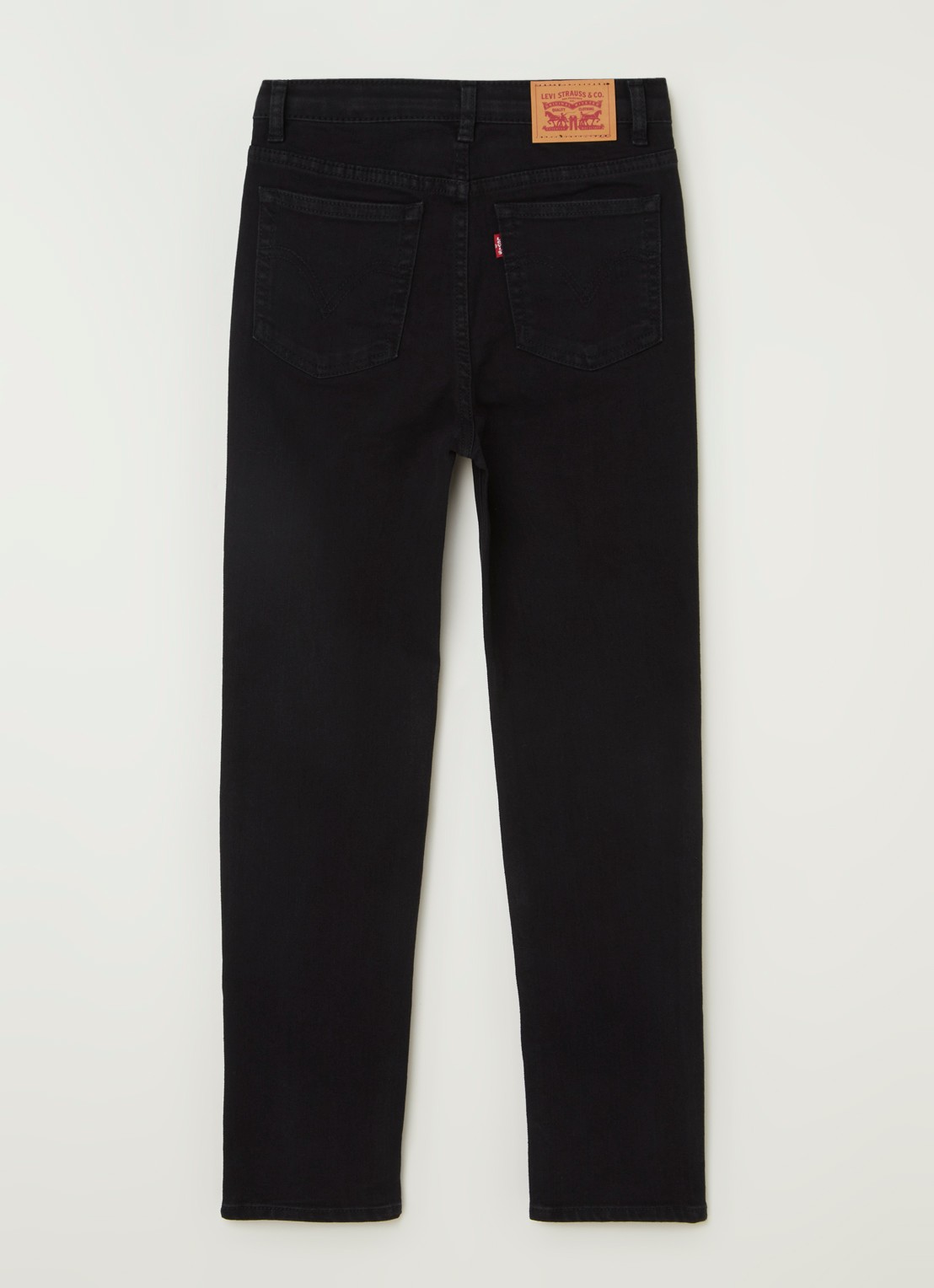 Levi's Ribcage straight leg jeans met stretch - voorkant 2 zwart
