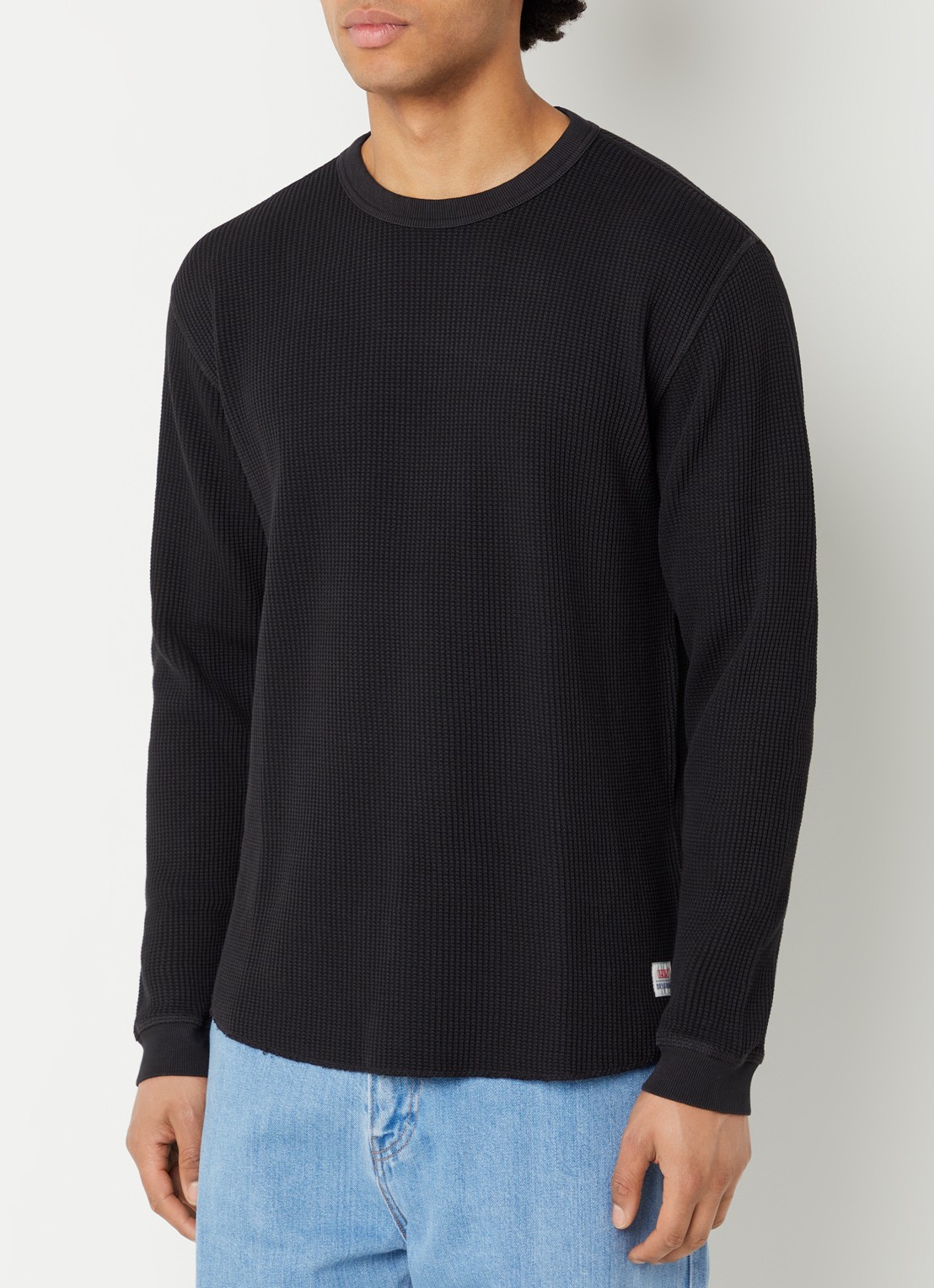 Levi's Ribgebreide trui met logo - detail 4 zwart