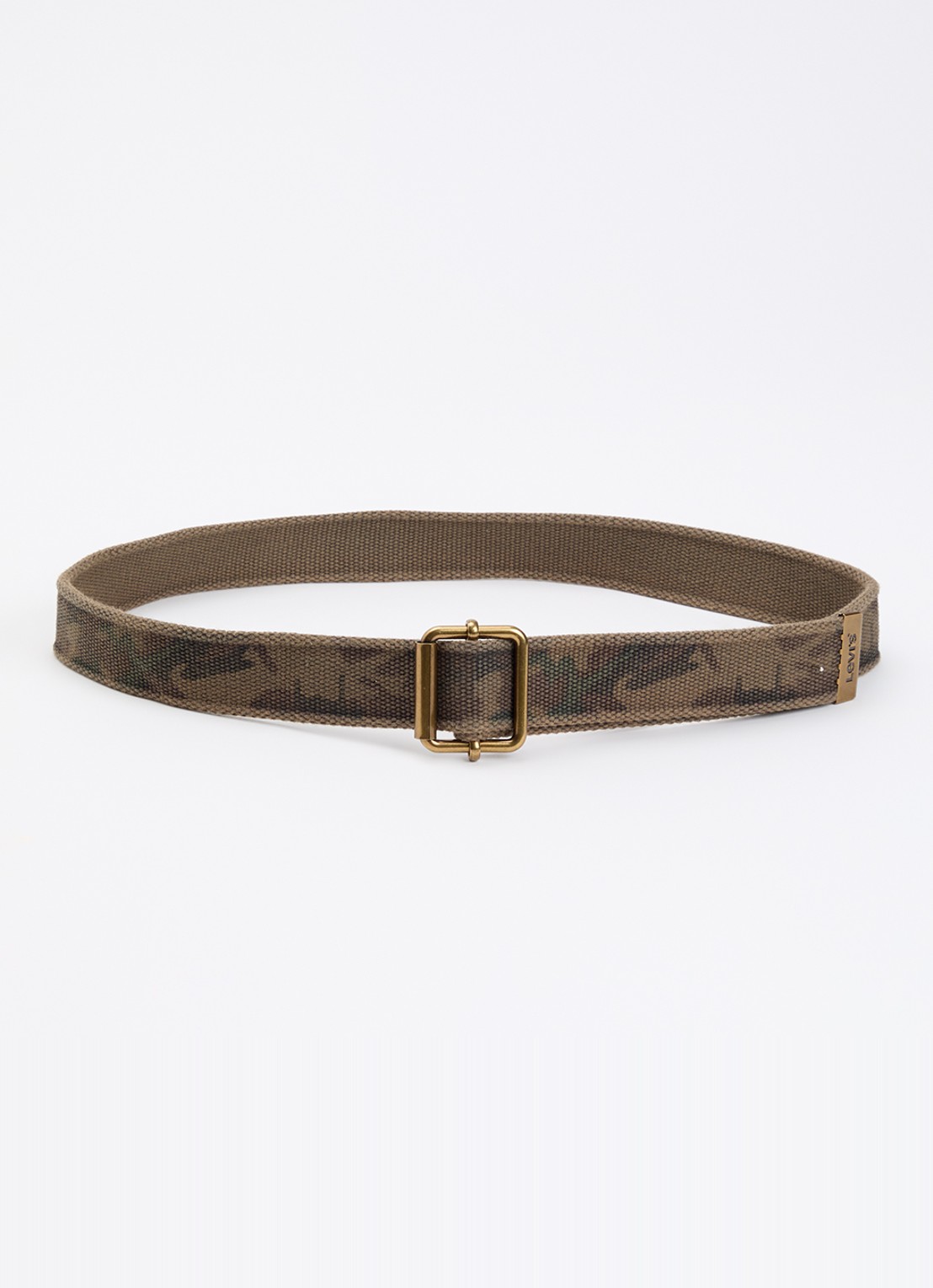 Levi's Riem van canvas met camouflageprint - voorkant 2 legergroen
