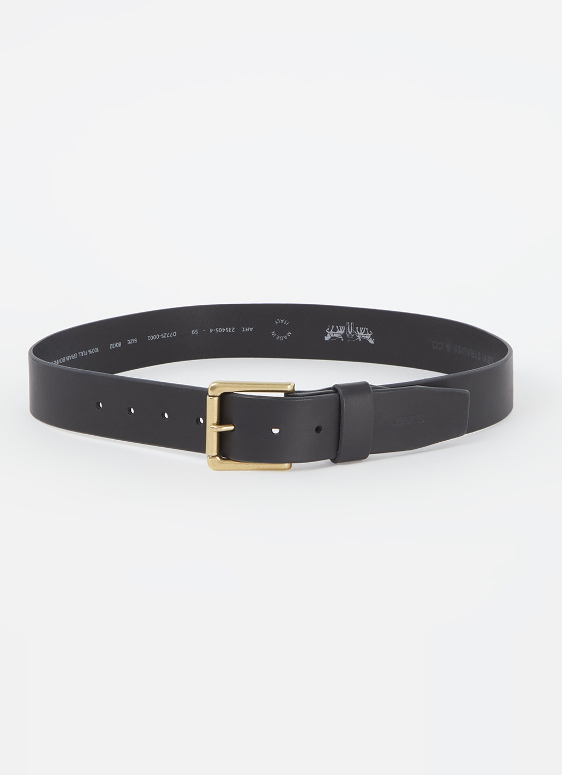 Levi's Riem van leer  - voorkant zwart
