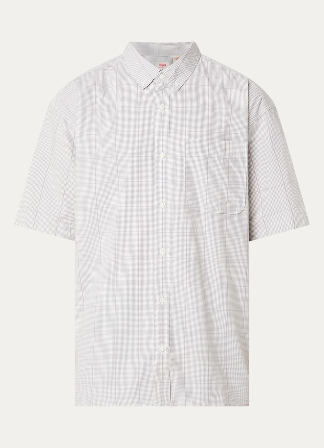 Levi's Roam comfort fit overhemd met ruitdessin - voorkant lichtgrijs