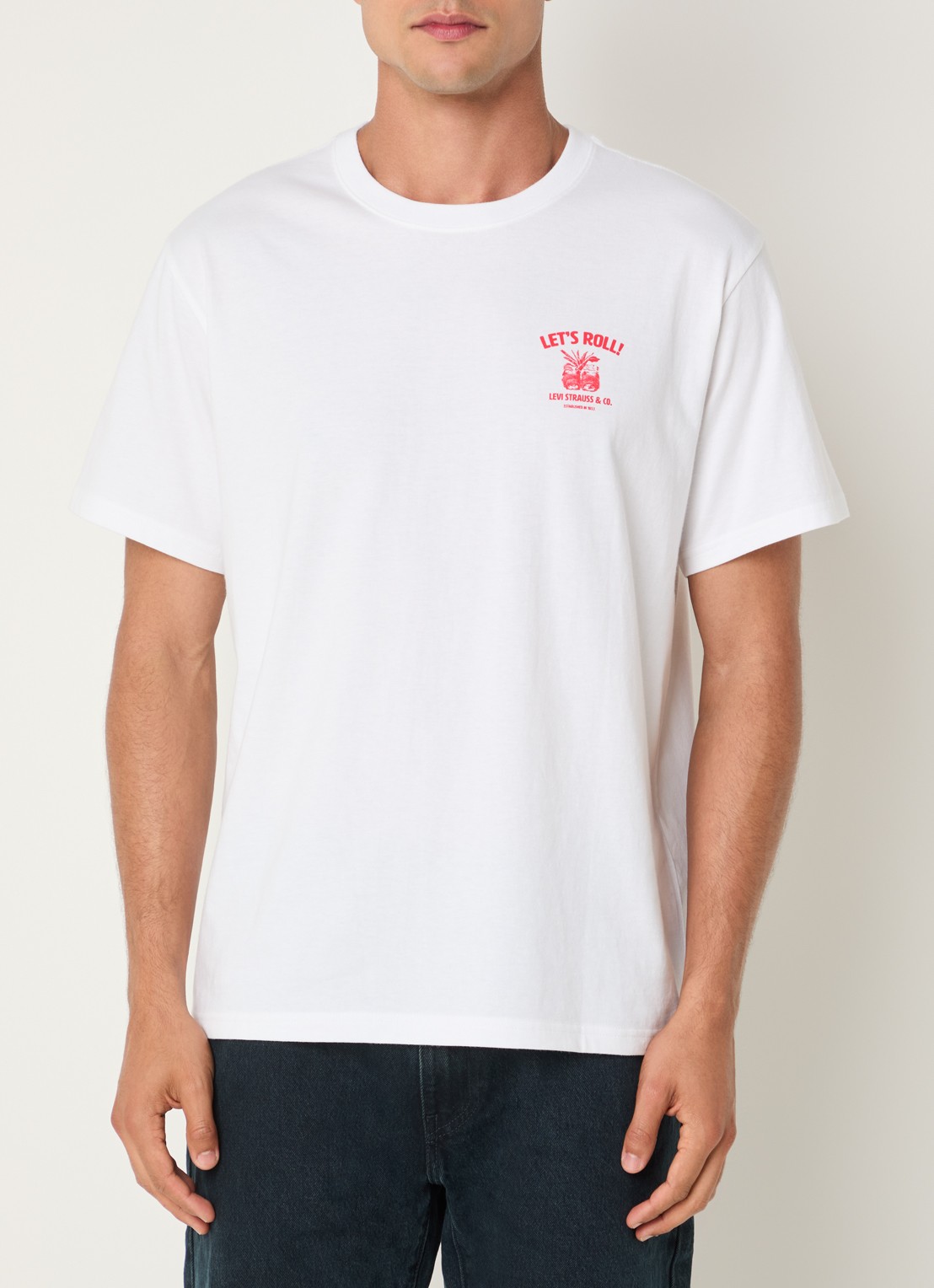 Levi's Roll Models T-shirt met front- en backprint - achterkant wit