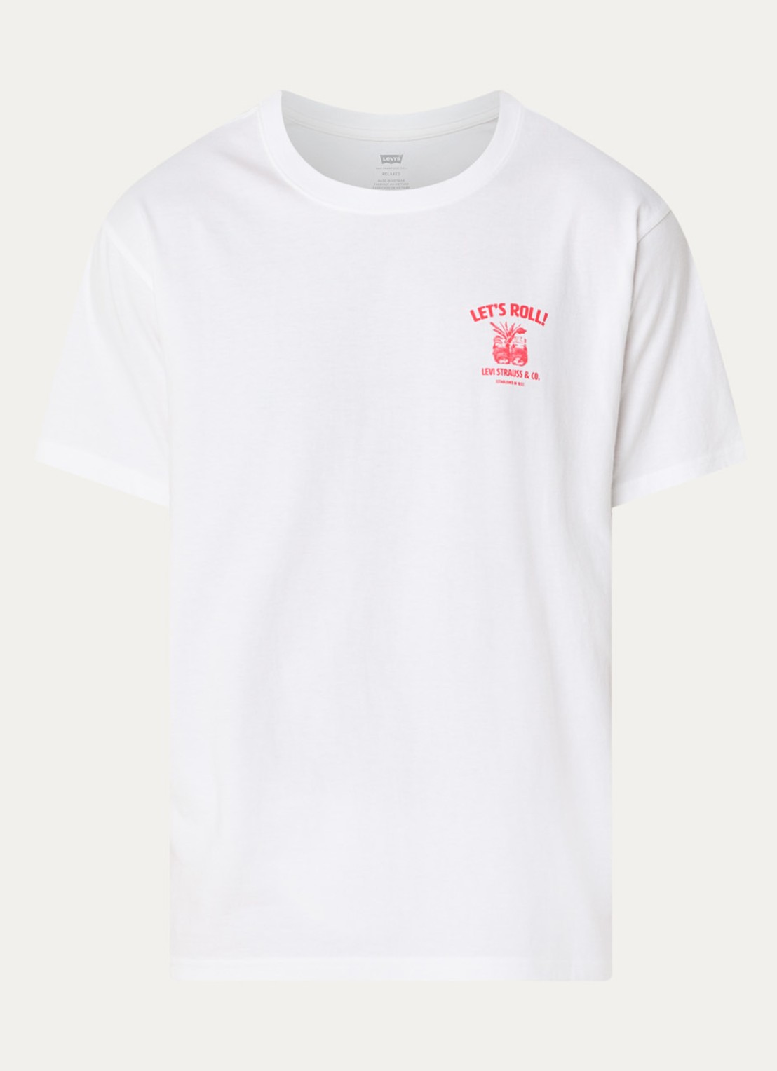 Levi's Roll Models T-shirt met front- en backprint - voorkant 3 wit