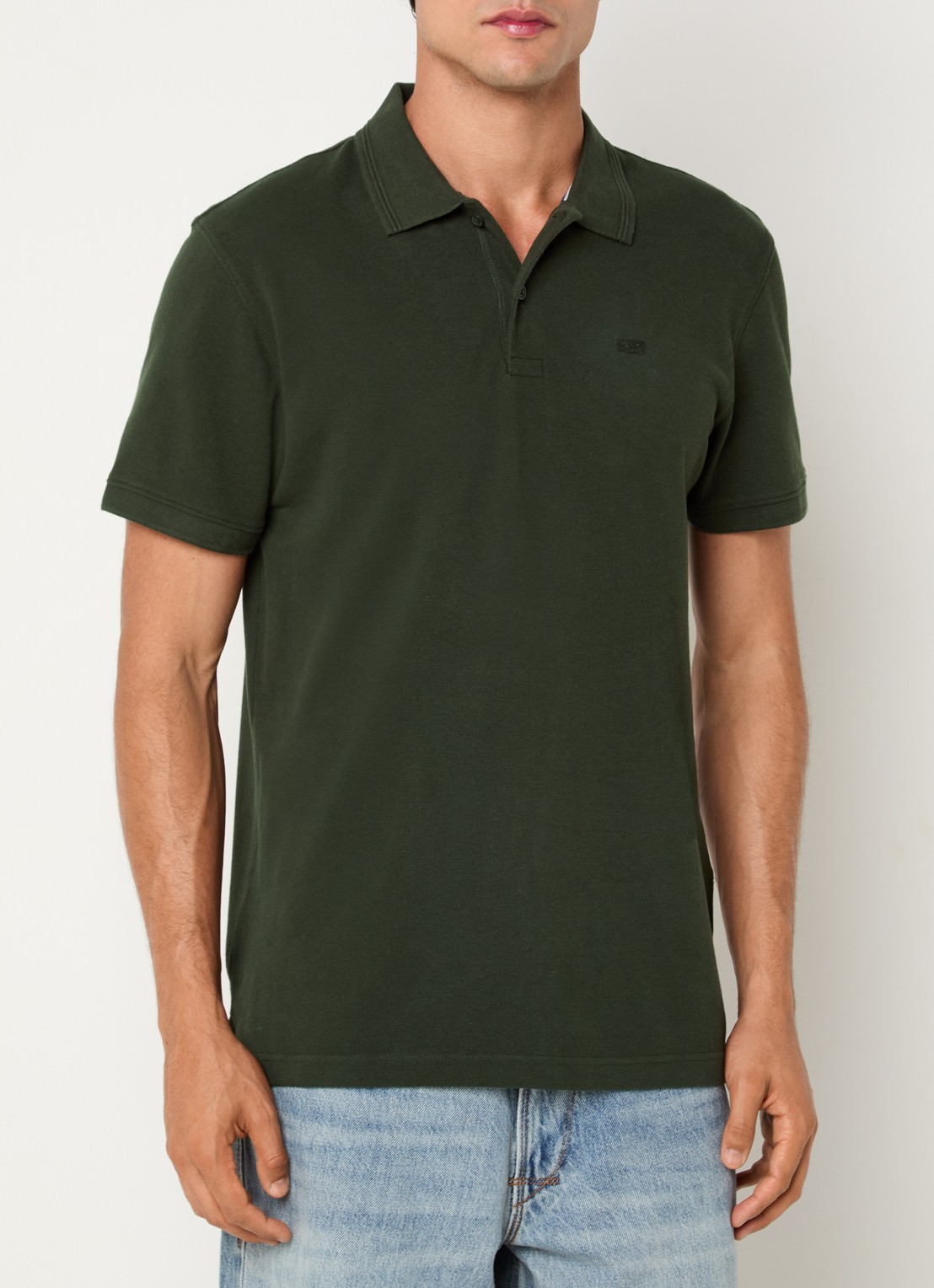 Levi's Rosin regular fit polo met logo - detail 2 bronsgroen