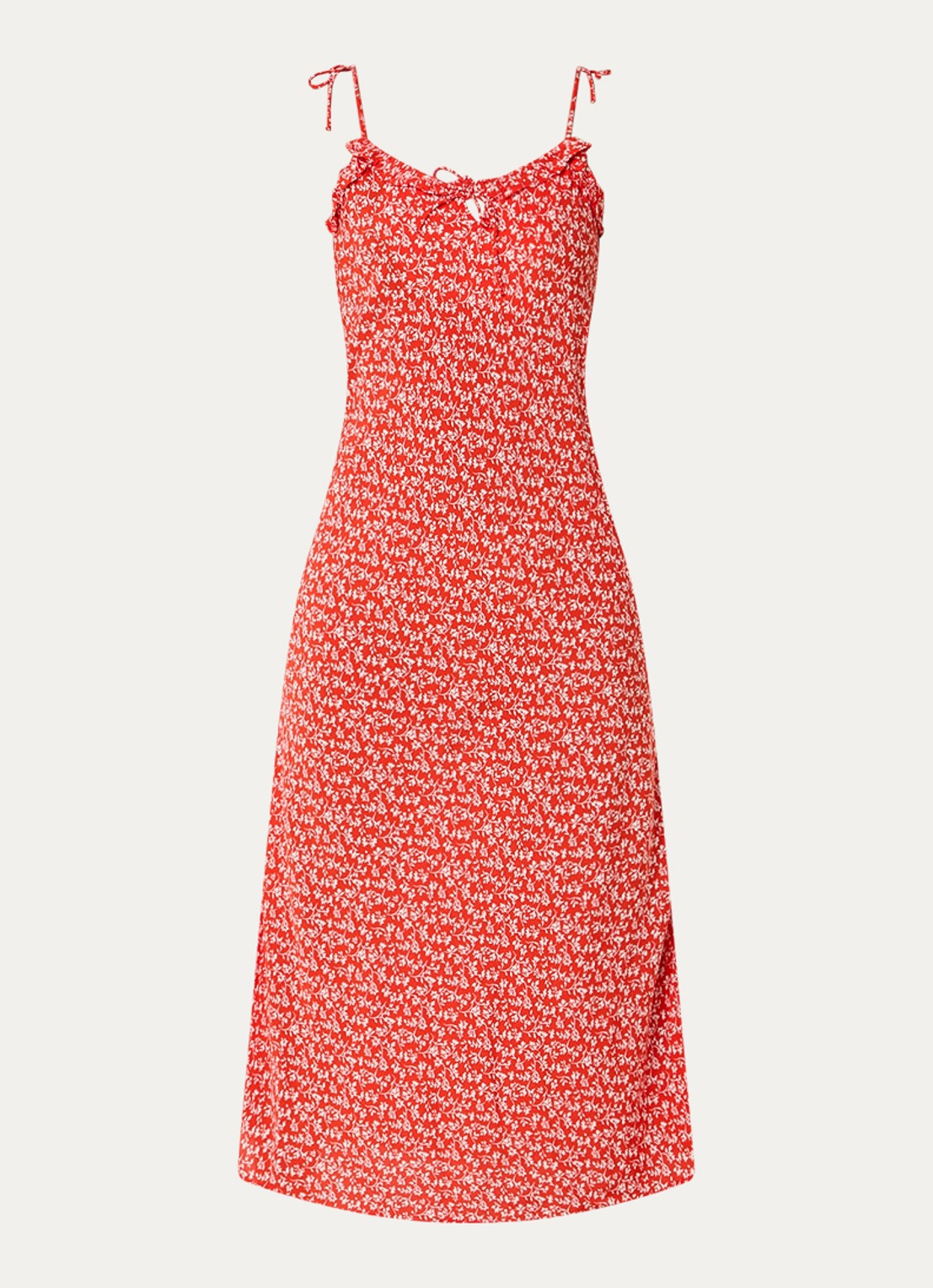 Levi's Sarita midi jurk met print - voorkant rood