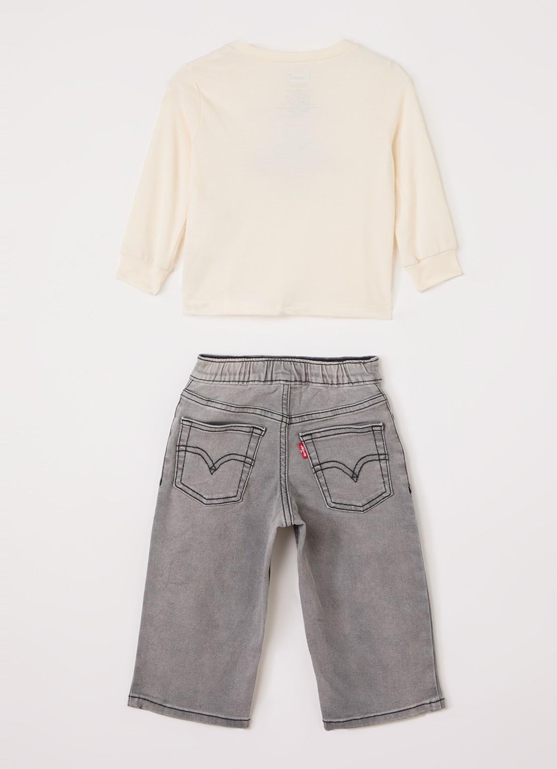 Levi's Set longsleeve met jeans 2-delig - voorkant 2 gebroken wit