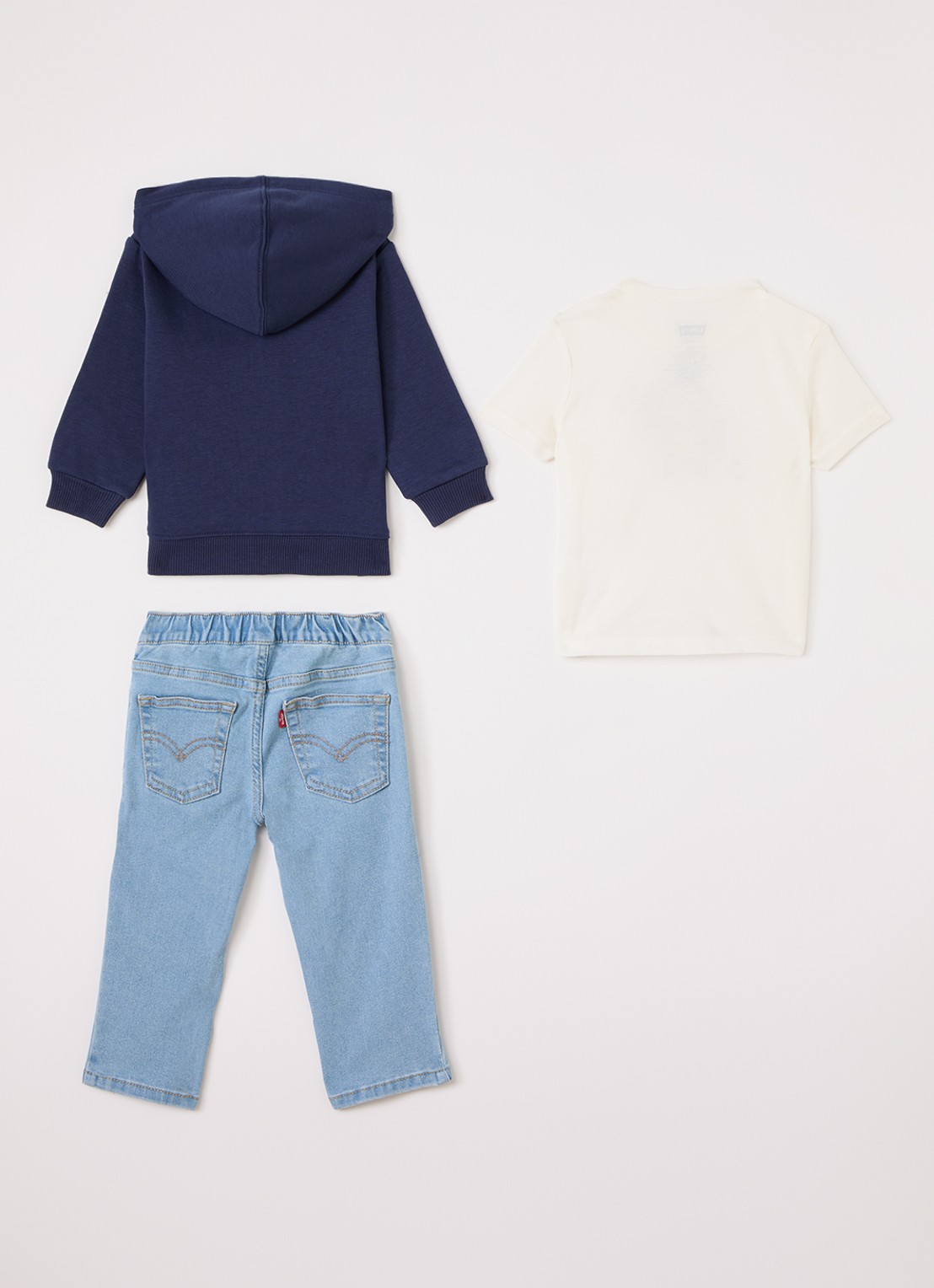 Levi's Set van sweatvest met jeans en T-shirt 3-delig - voorkant 2 blauw