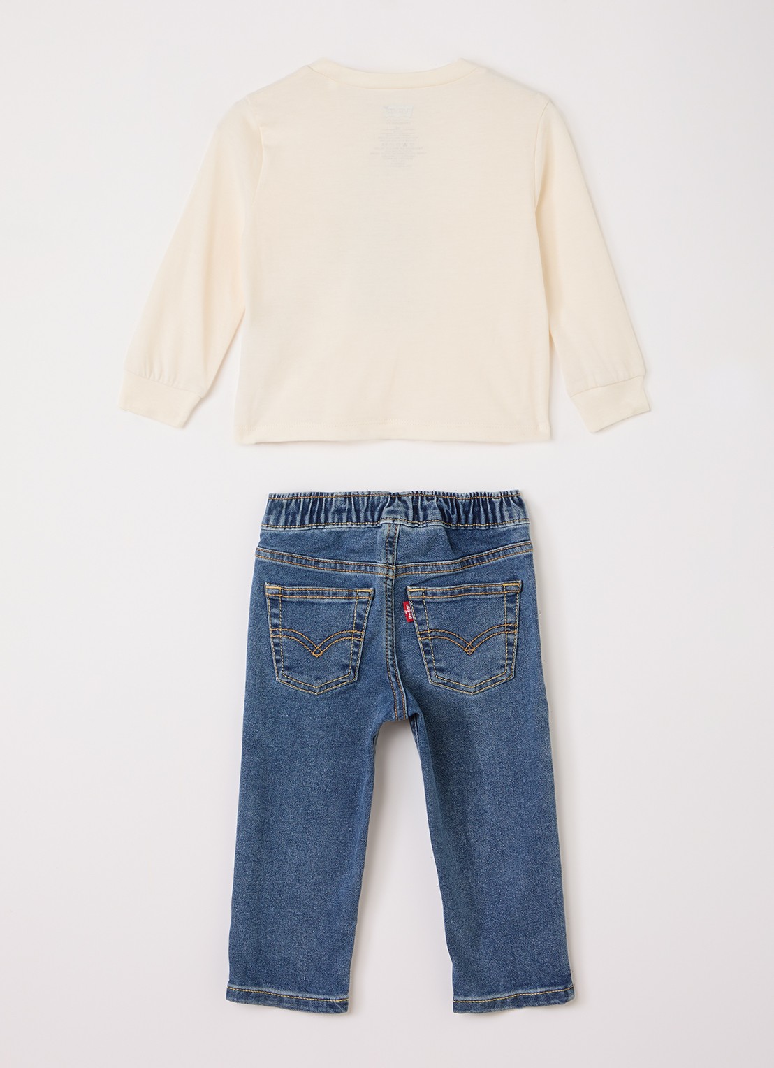 Levi's Set van T-shirt met jeans 2-delig - voorkant 2 gebroken wit