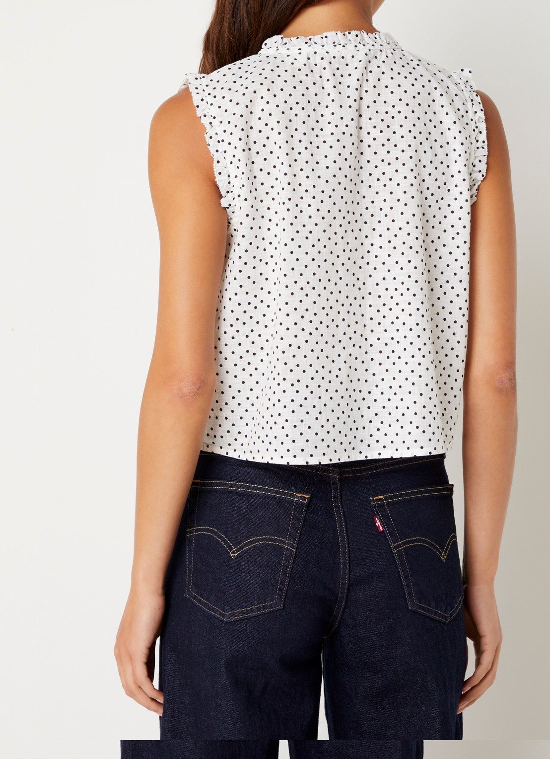 Levi's Shelby blouse met stippenprint - achterkant 3 beige