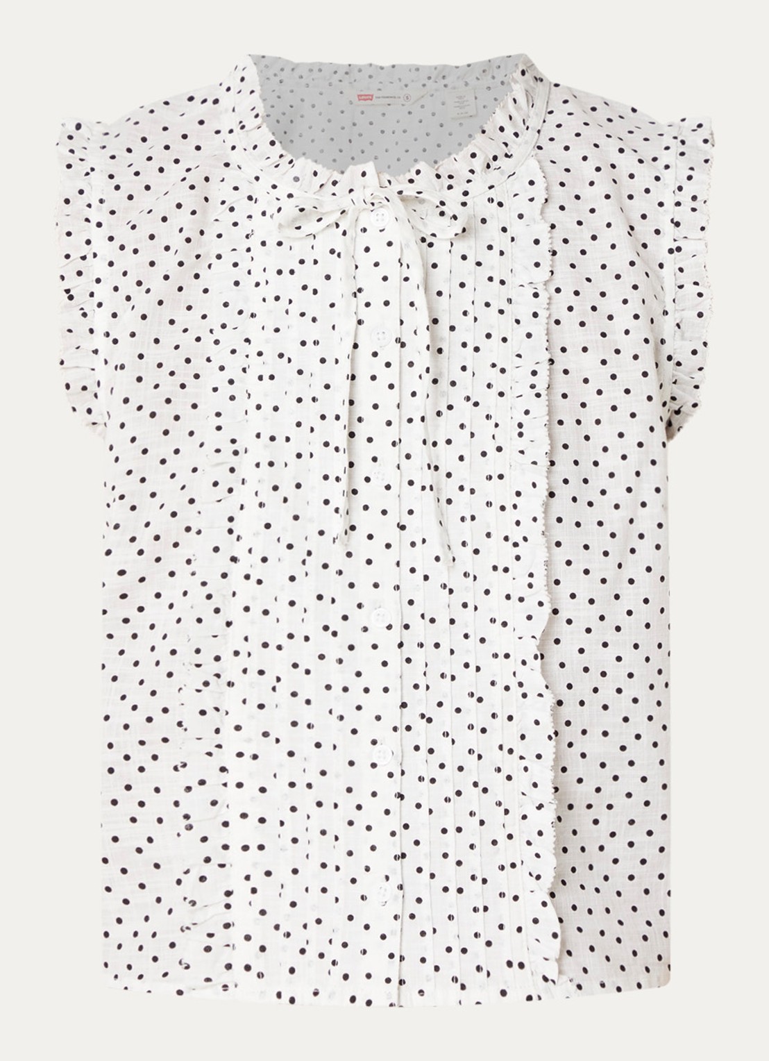 Levi's Shelby blouse met stippenprint - voorkant beige