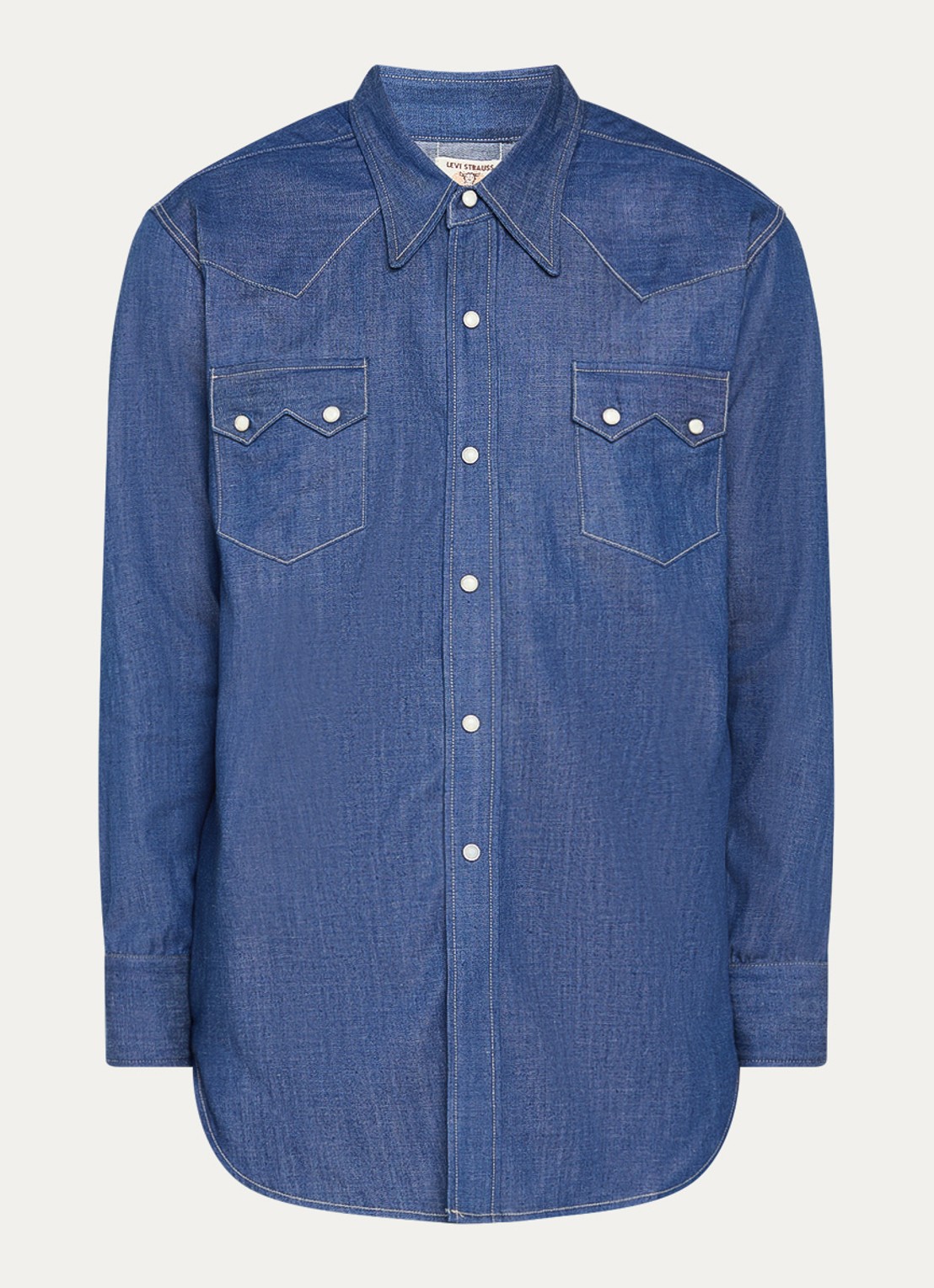 Levi's Shorthorn Sawtooth overhemd van denim  - voorkant 2 indigo