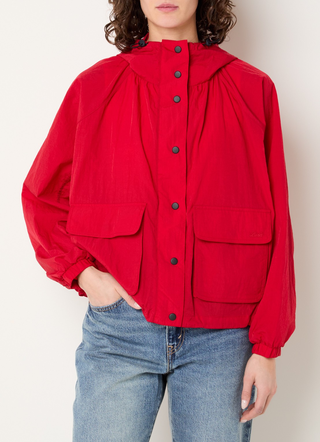 Levi's Simone jack met opgestikte zakken - detail 3 steenrood