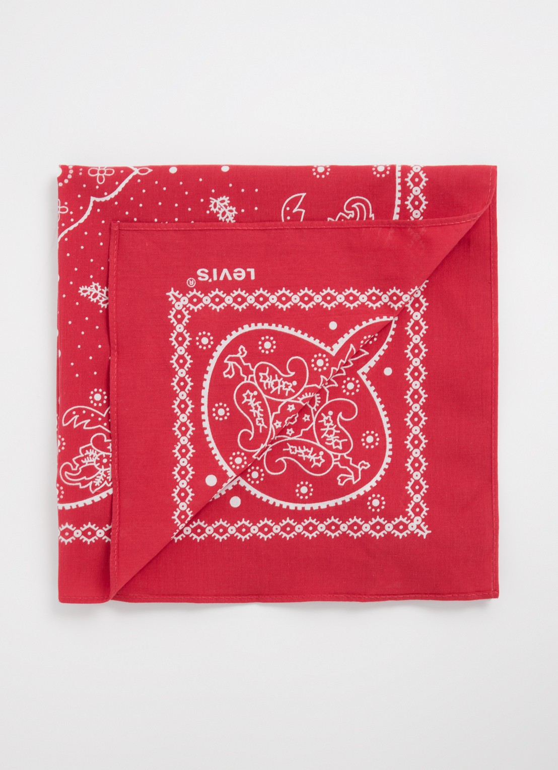 Levi's Sjaal met paisley dessin 52 x 52 cm - detail 2 steenrood