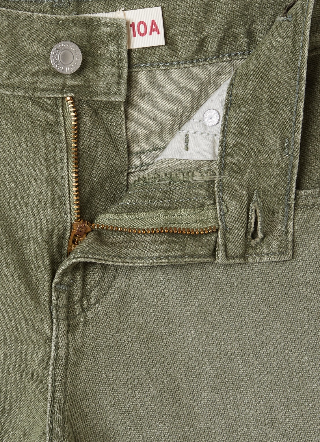 Levi's Skate straight fit korte broek van denim - detail olijfgroen