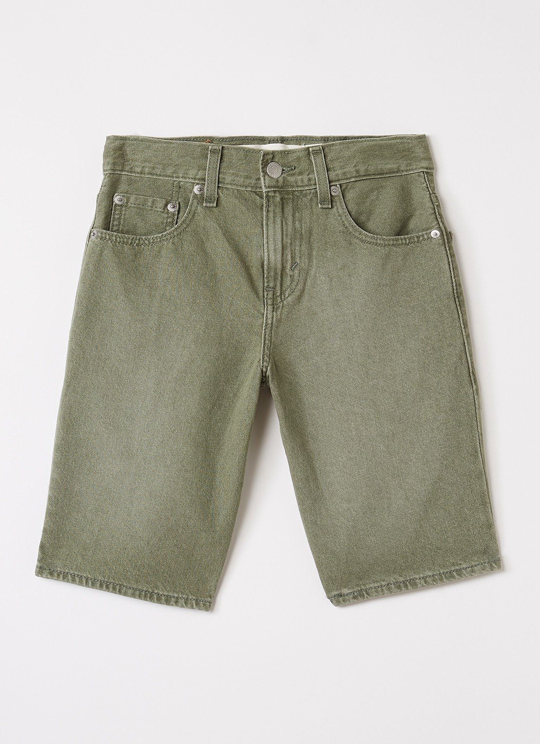 Levi's Skate straight fit korte broek van denim - voorkant 2 olijfgroen
