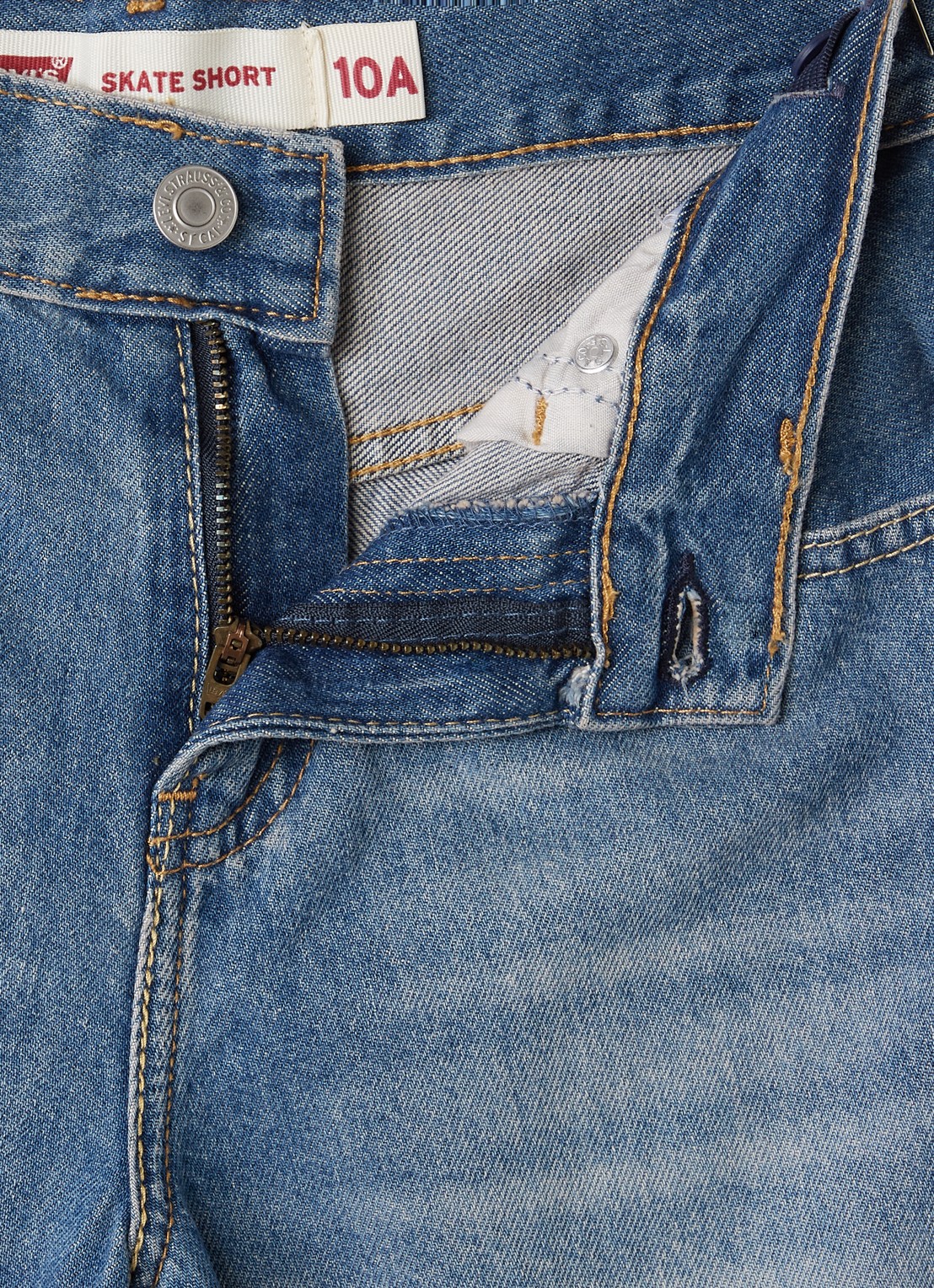 Levi's Skate straight fit korte broek van denim - detail 3 indigo
