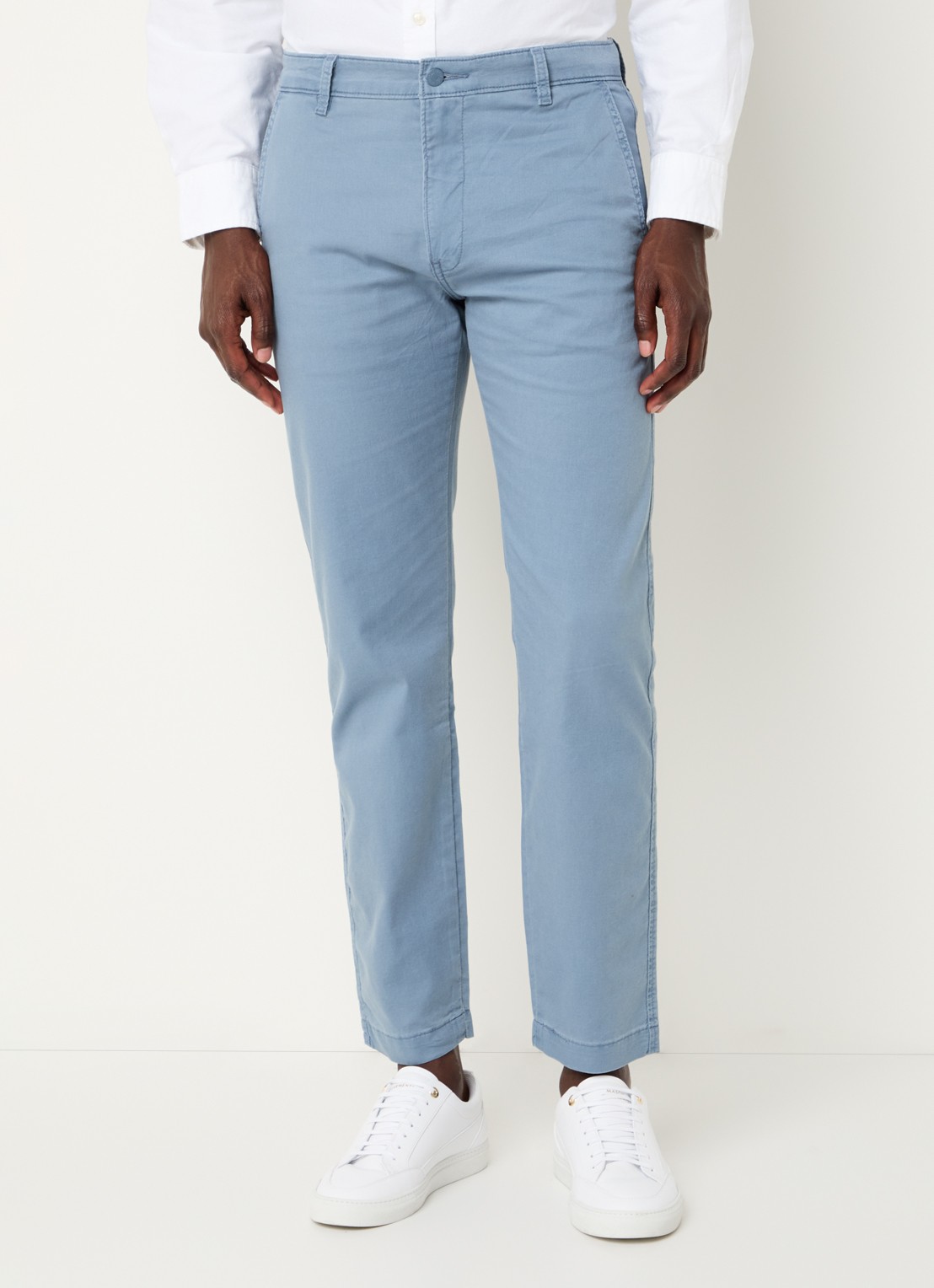 Levi's Slim fit cropped chino met steekzakken - detail 4 staalblauw