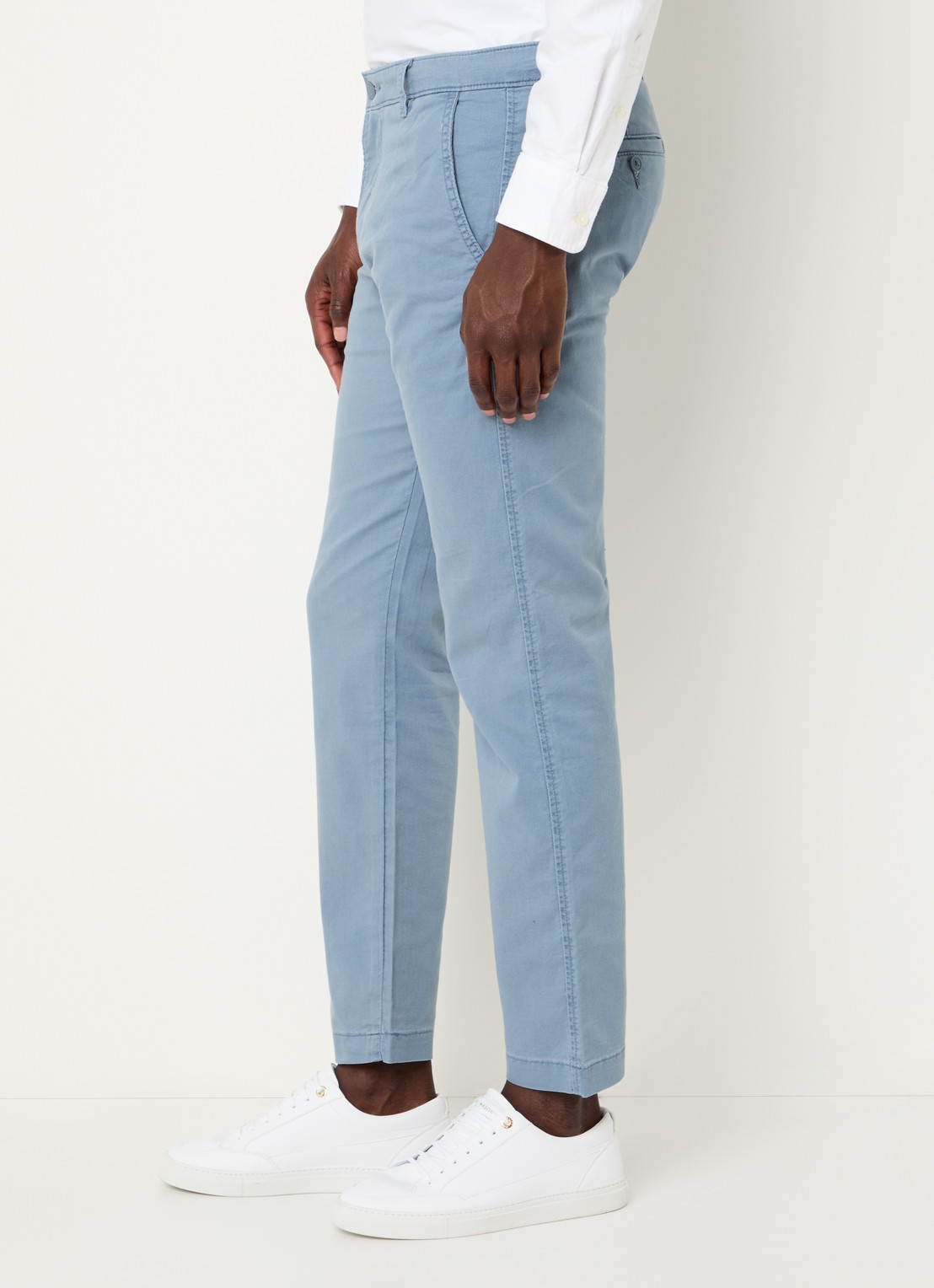 Levi's Slim fit cropped chino met steekzakken - detail 5 staalblauw