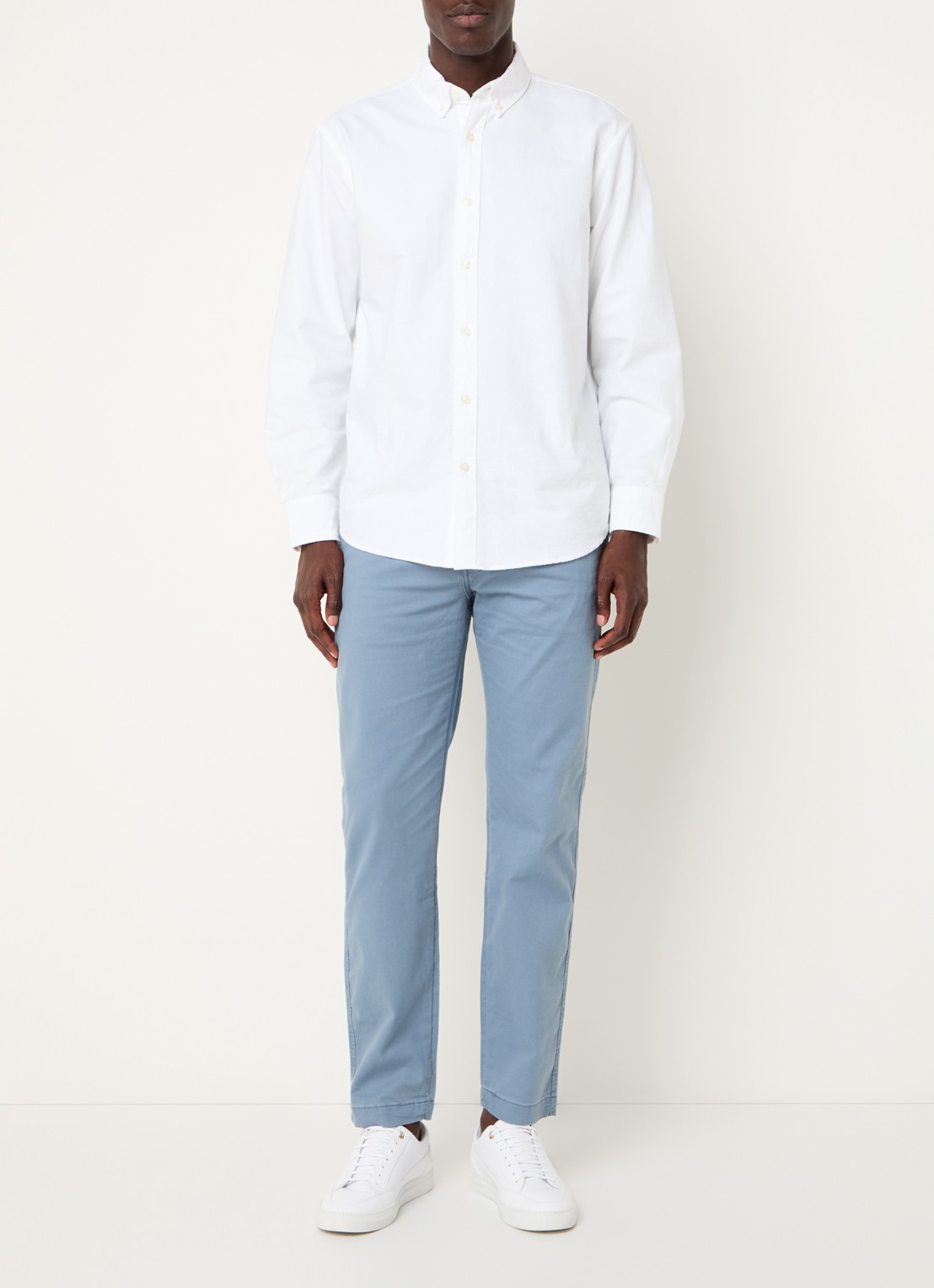 Levi's Slim fit cropped chino met steekzakken - voorkant 3 staalblauw