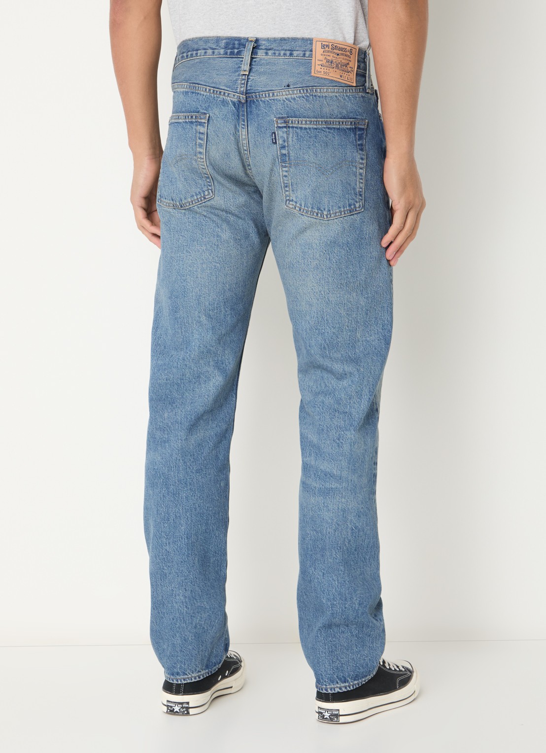 Levi's Slim fit jeans met medium wassing - achterkant 5 indigo