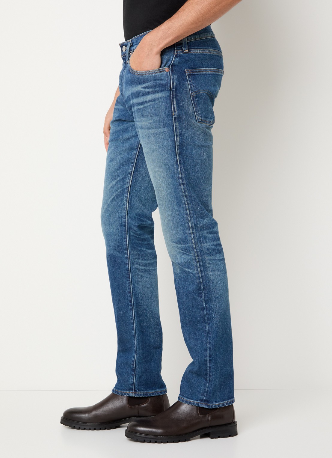Levi's Slim fit jeans met medium wassing - detail 5 indigo