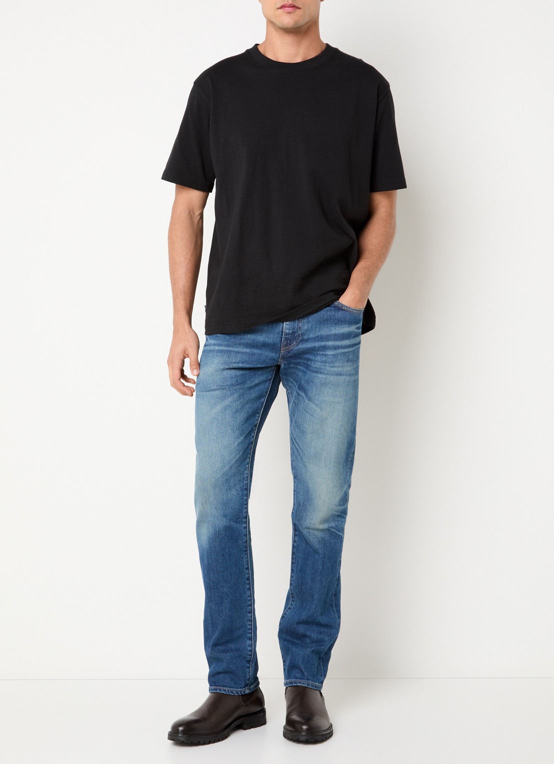 Levi's Slim fit jeans met medium wassing - voorkant 2 indigo
