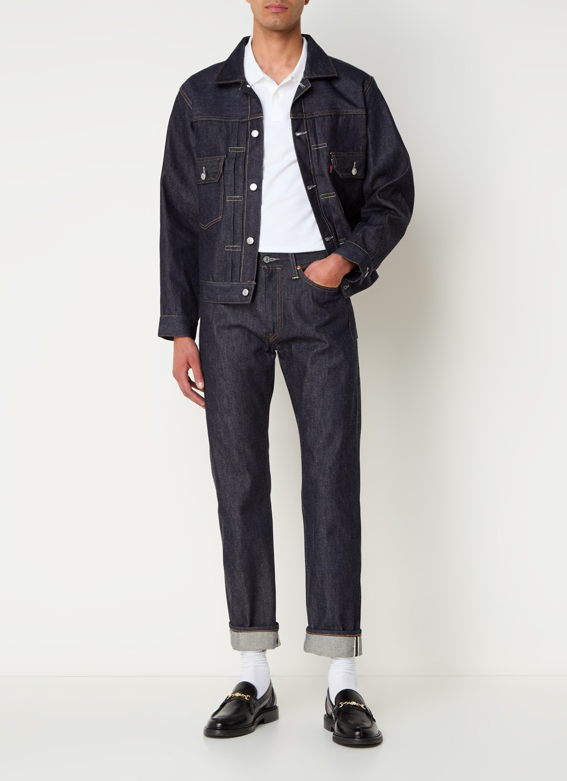 Levi's Slim fit jeans van  katoen met donkere wassing  - voorkant 2 indigo