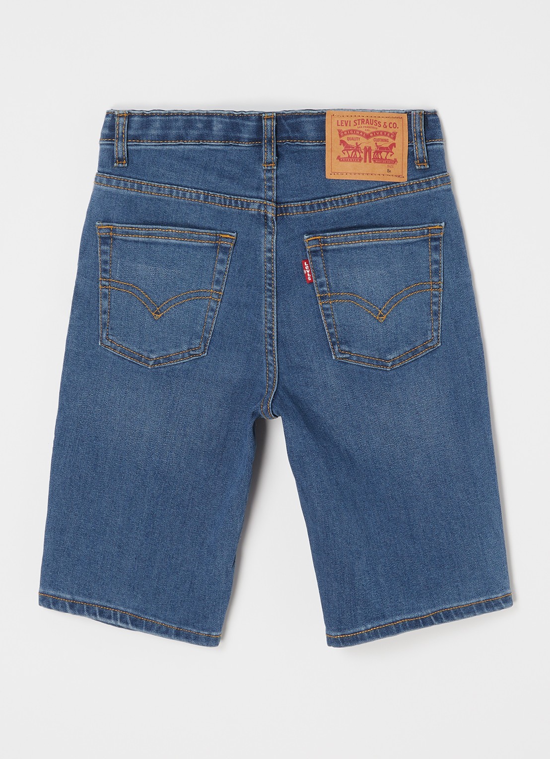 Levi's Slim fit korte broek van denim met stretch - voorkant 2 indigo