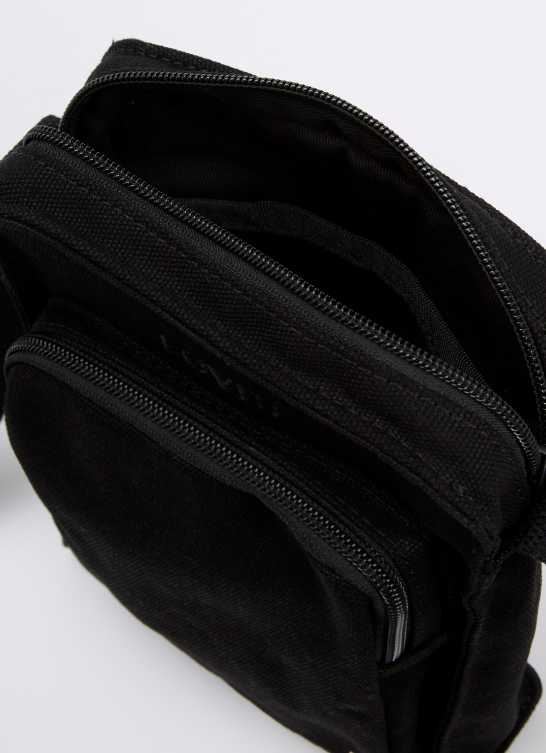 Levi's Small Zip crossbodytas van canvas met logoborduring - detail 3 zwart