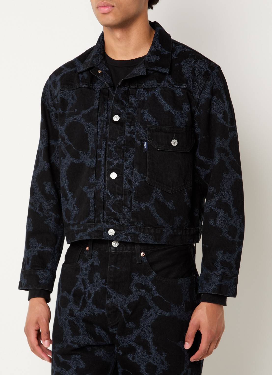 Levi's Spijkerjas met borduring - detail zwart