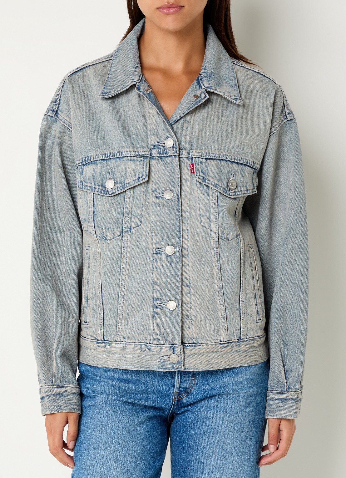 Levi's Spijkerjas met borstzakken - detail grijs